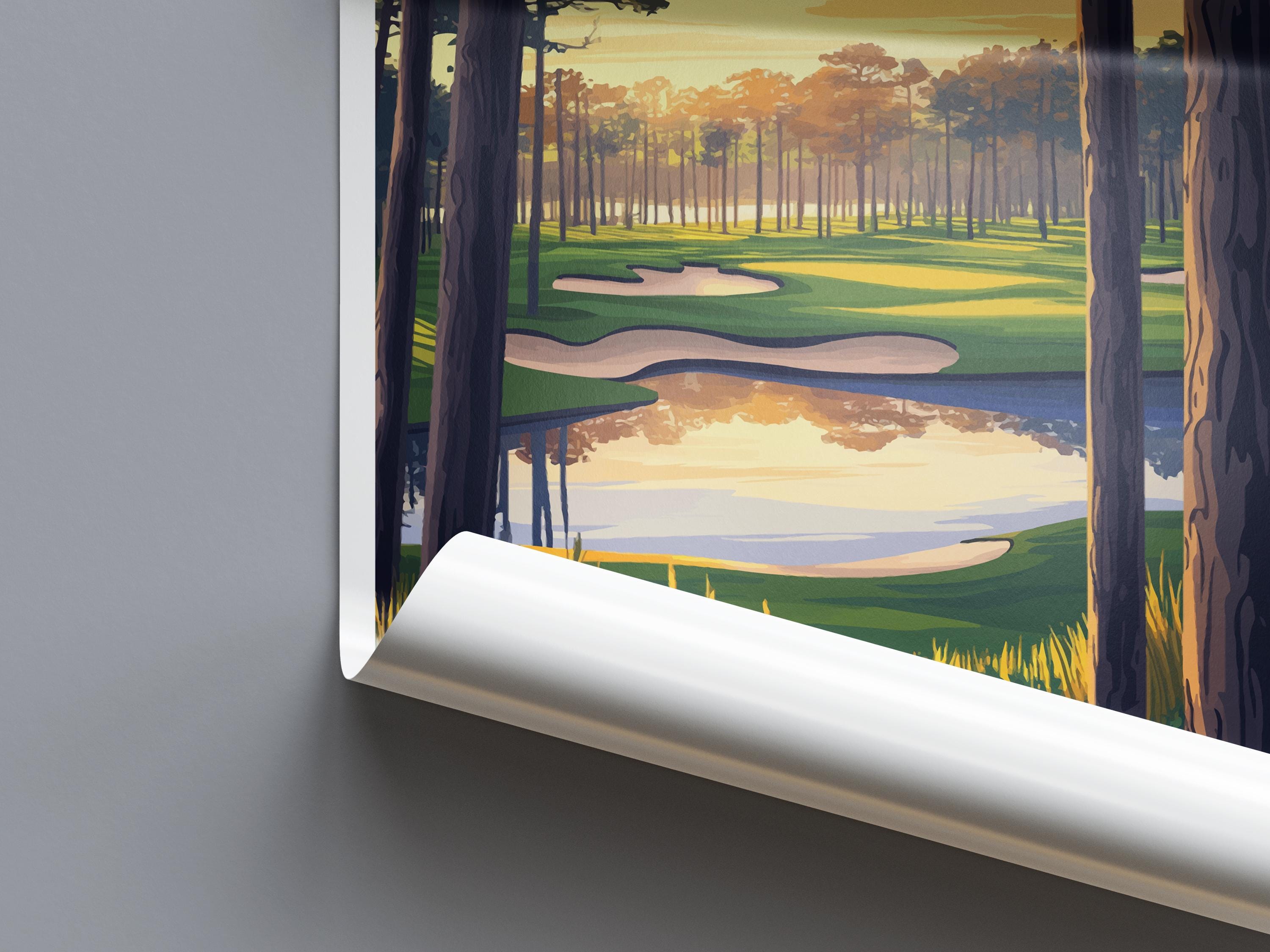 Chechessee Creek Golf Travel Print Chechessee Creek Wall Decor South Carolina Golf Art Chechessee Creek Wall Art Golf Poster Gift for Golfer