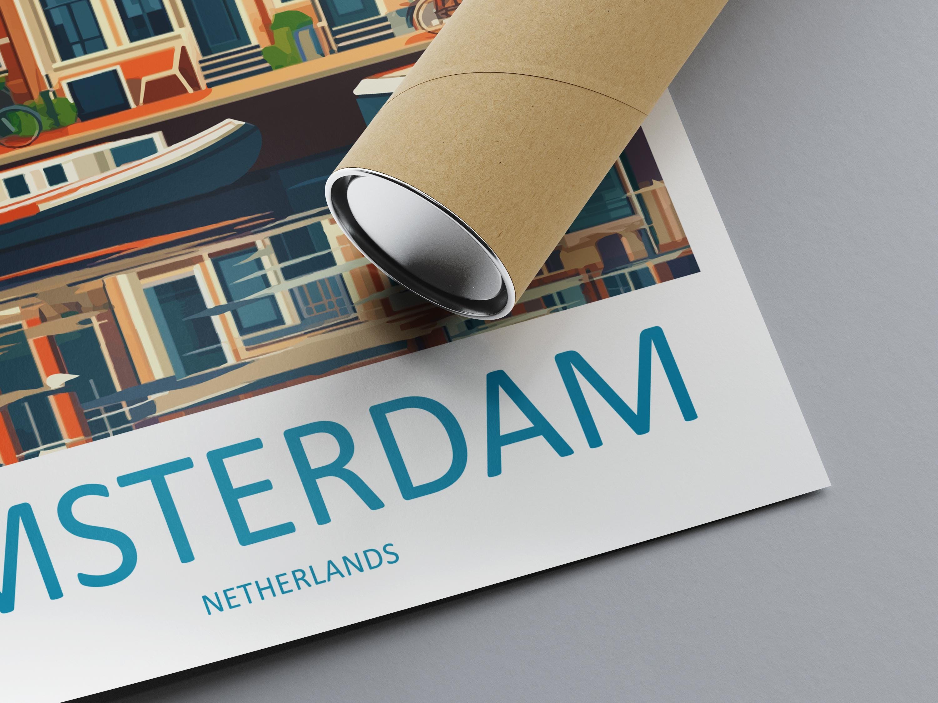 Amsterdam Travel Print Wall Art Amsterdam Wall Hanging Home Décor Amsterdam Gift Art Lovers Netherlands Art Lover Gift Amsterdam Decor