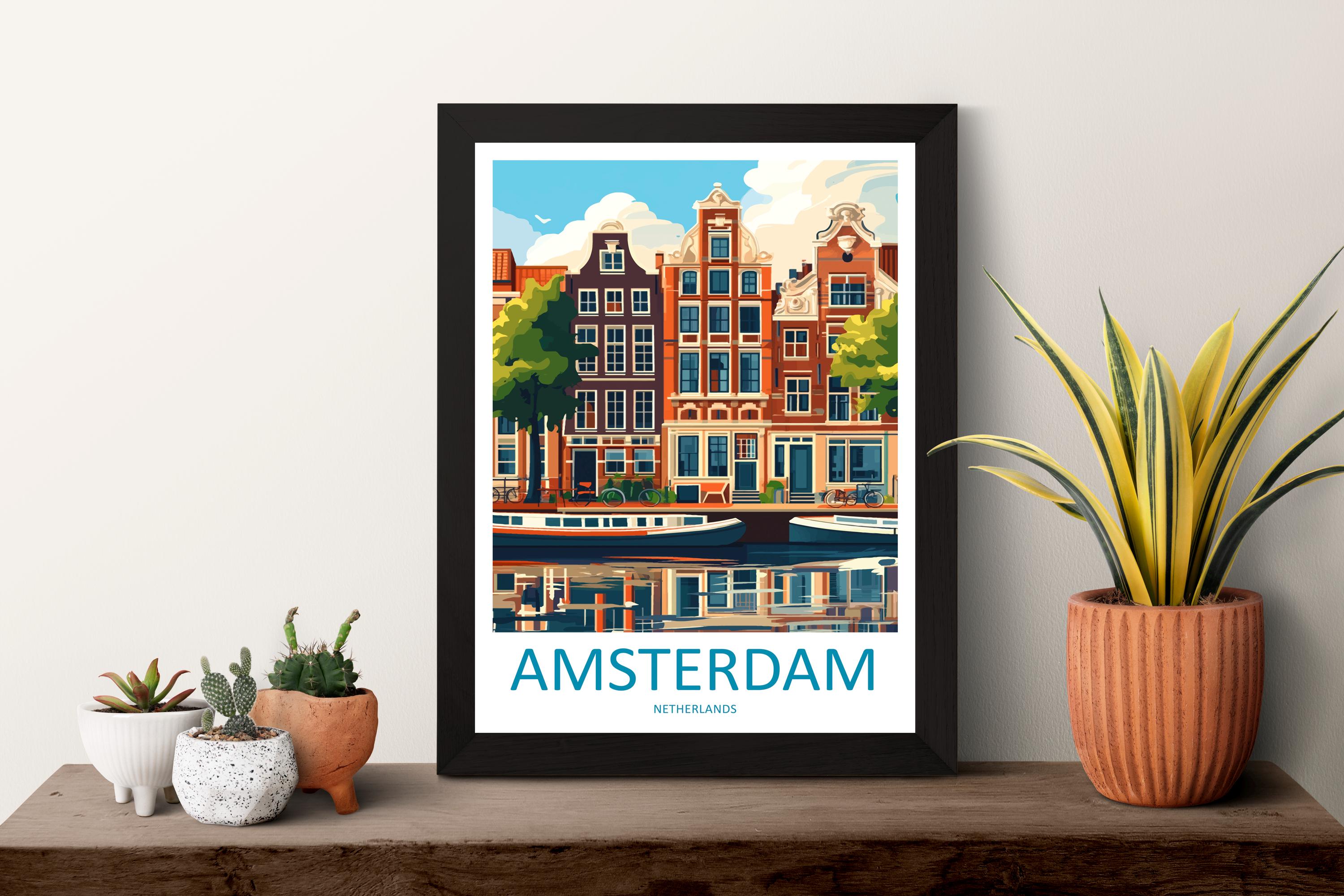 Amsterdam Travel Print Wall Art Amsterdam Wall Hanging Home Décor Amsterdam Gift Art Lovers Netherlands Art Lover Gift Amsterdam Decor