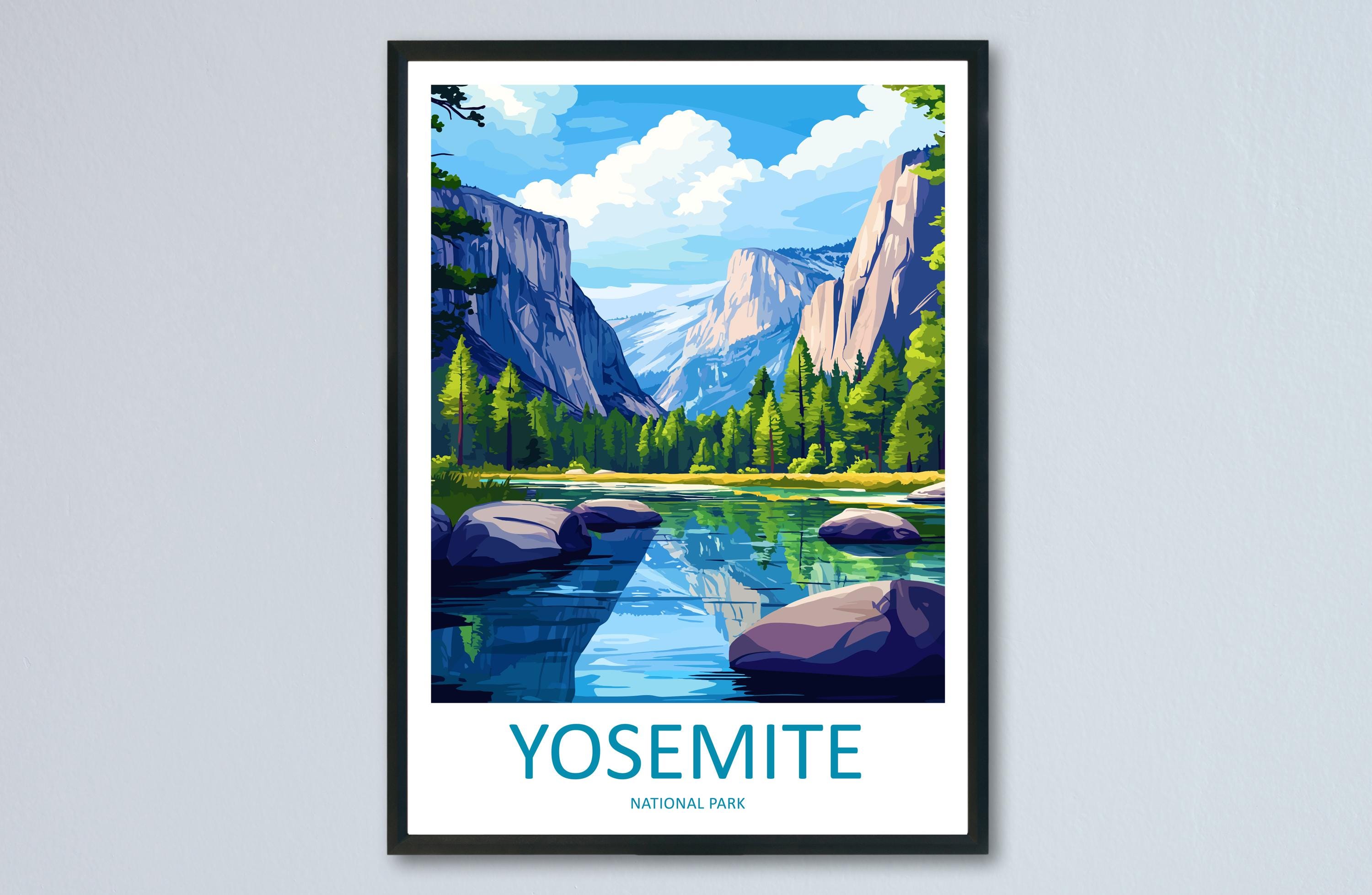 Yosemite Valley National Park Travel Print Wall Art Yosemite Valley Wall Hanging Home Décor Yosemite Valley Gift Art Lovers California Art