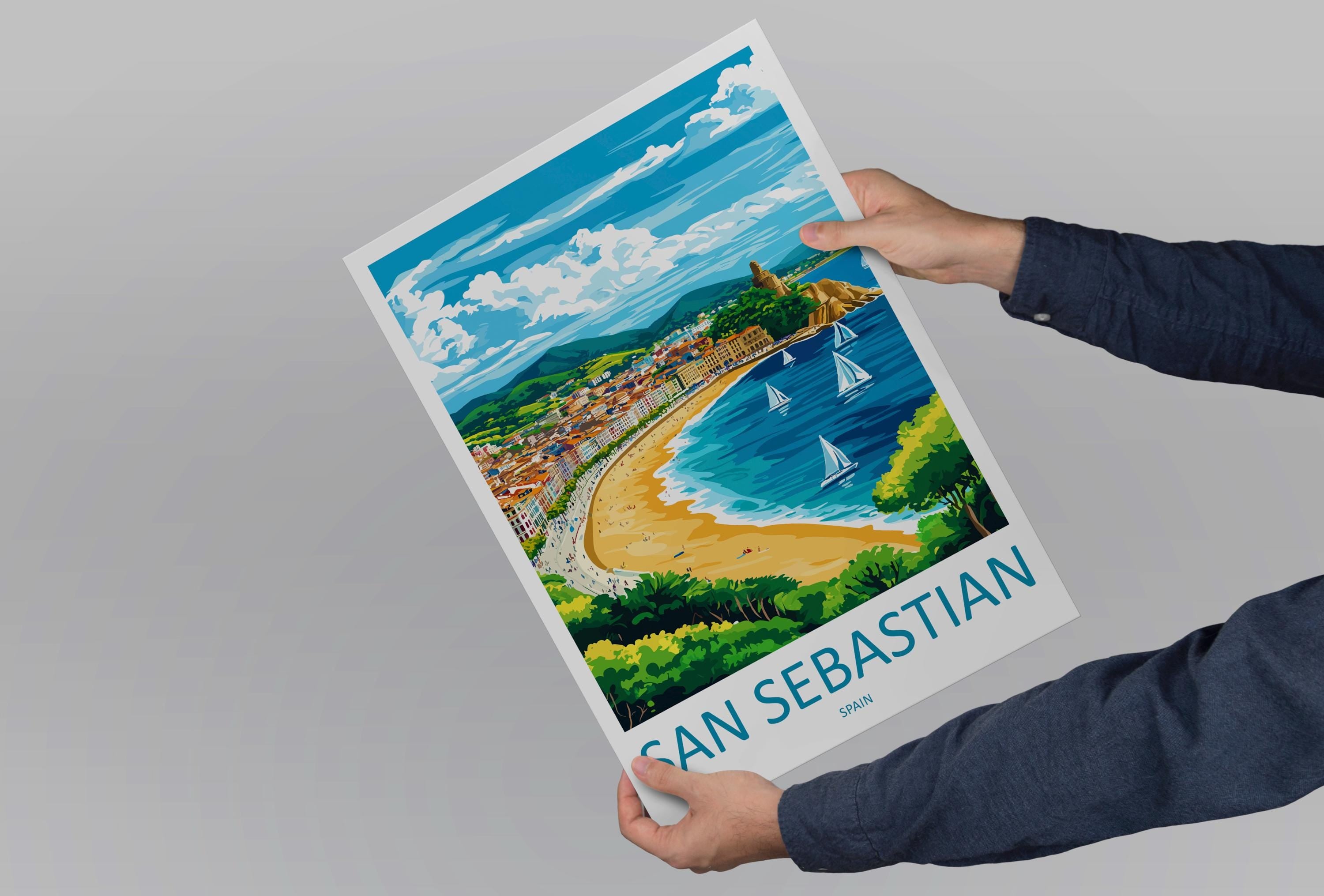 San Sebastian Travel Print Wall Art San Sebastian Wall Hanging Home Décor San Sebastian Gift Art Lovers Spain Art Lover Gift San Sebastian