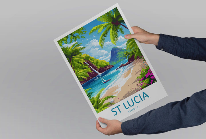 Saint Lucia Travel Print Wall Art Saint Lucia Wall Hanging Home Décor Saint Lucia Gift Art Lovers Wall Art Caribbean Travel Print Poster