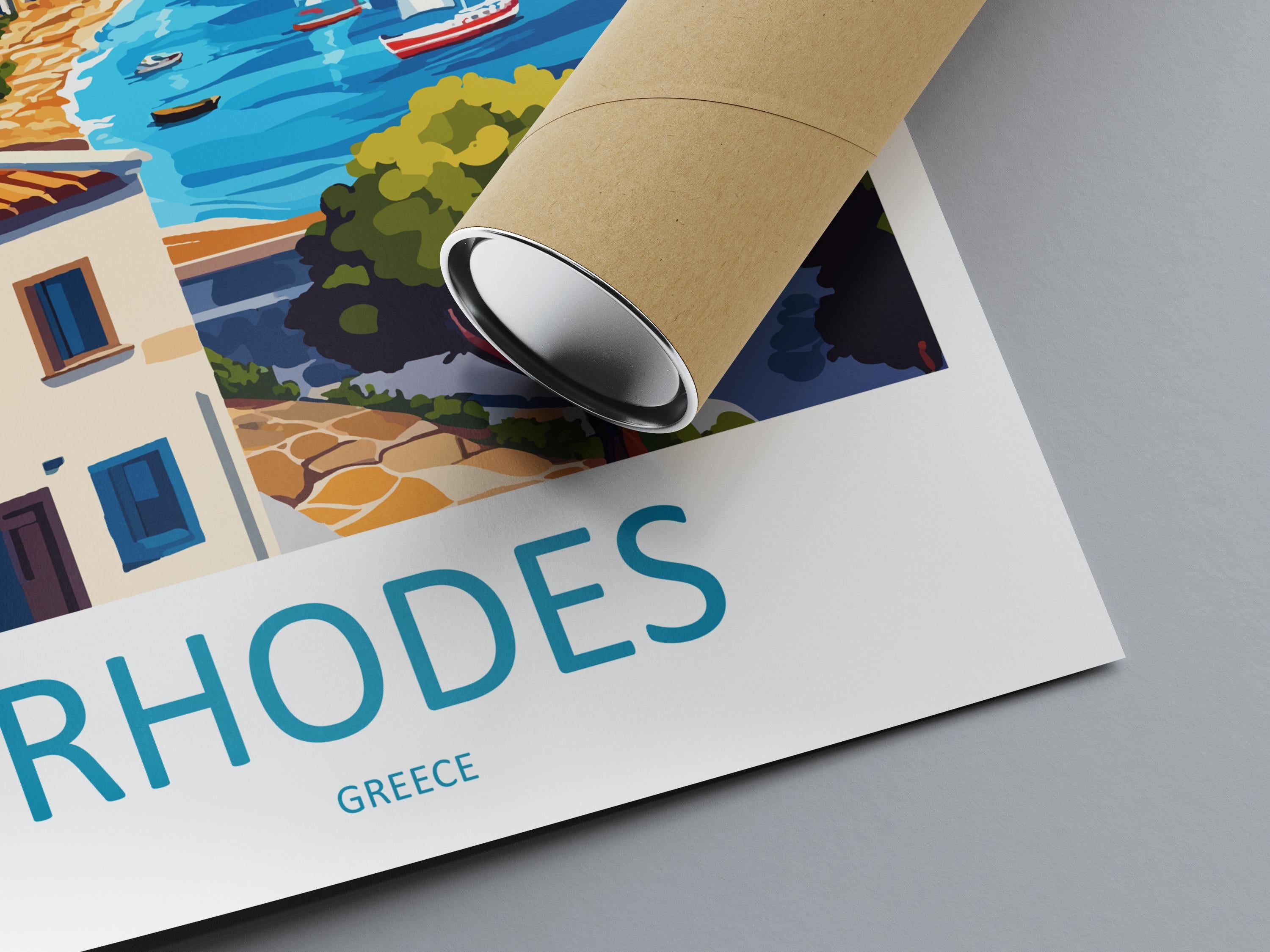 Rhodes Travel Print Wall Art Rhodes Greece Wall Hanging Home Decoration Rhodes Gift Art Lovers Wall Art Print Rhodes Greece Wall Poster Art