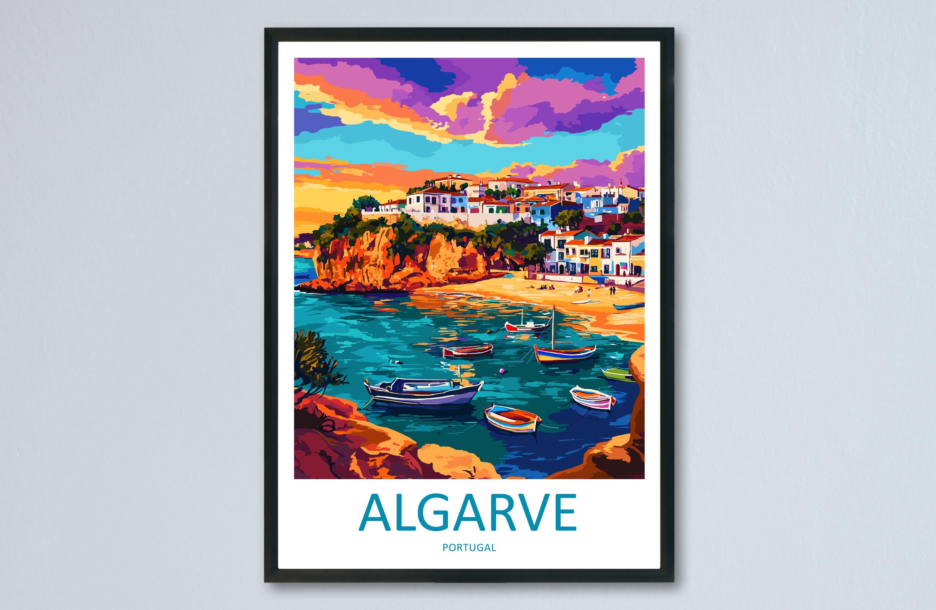 Algarve Travel Print Wall Art Algarve Wall Hanging Home Décor Algarve Gift Art Lovers Portugal Art Lover Gift Algarve Wall Décor Algarve Art