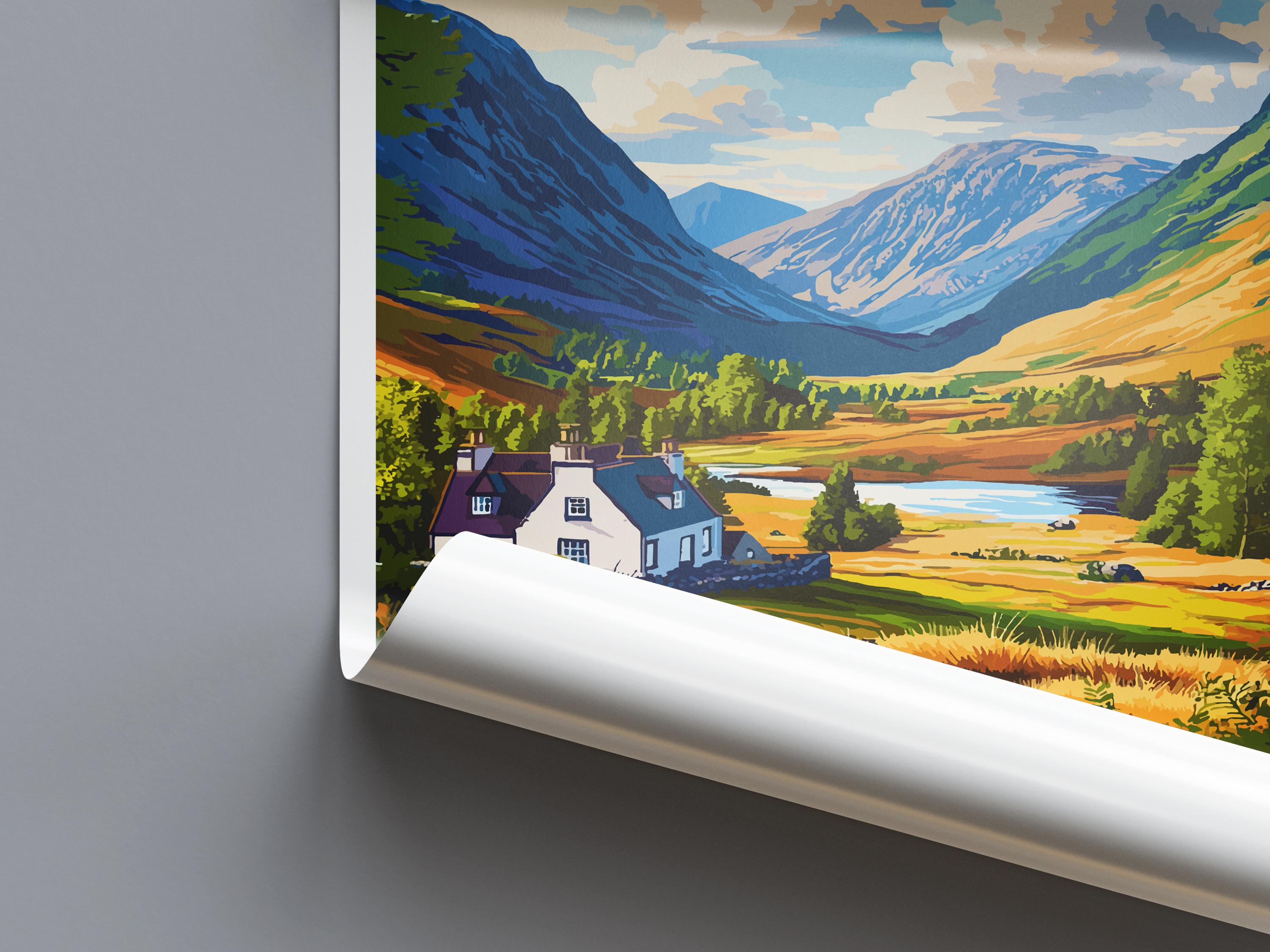 Glencoe Travel Print Wall Art Glencoe Wall Hanging Home Décor Glencoe Gift Art Lovers Scotland Art Lover Gift Glencoe Travel Artwork