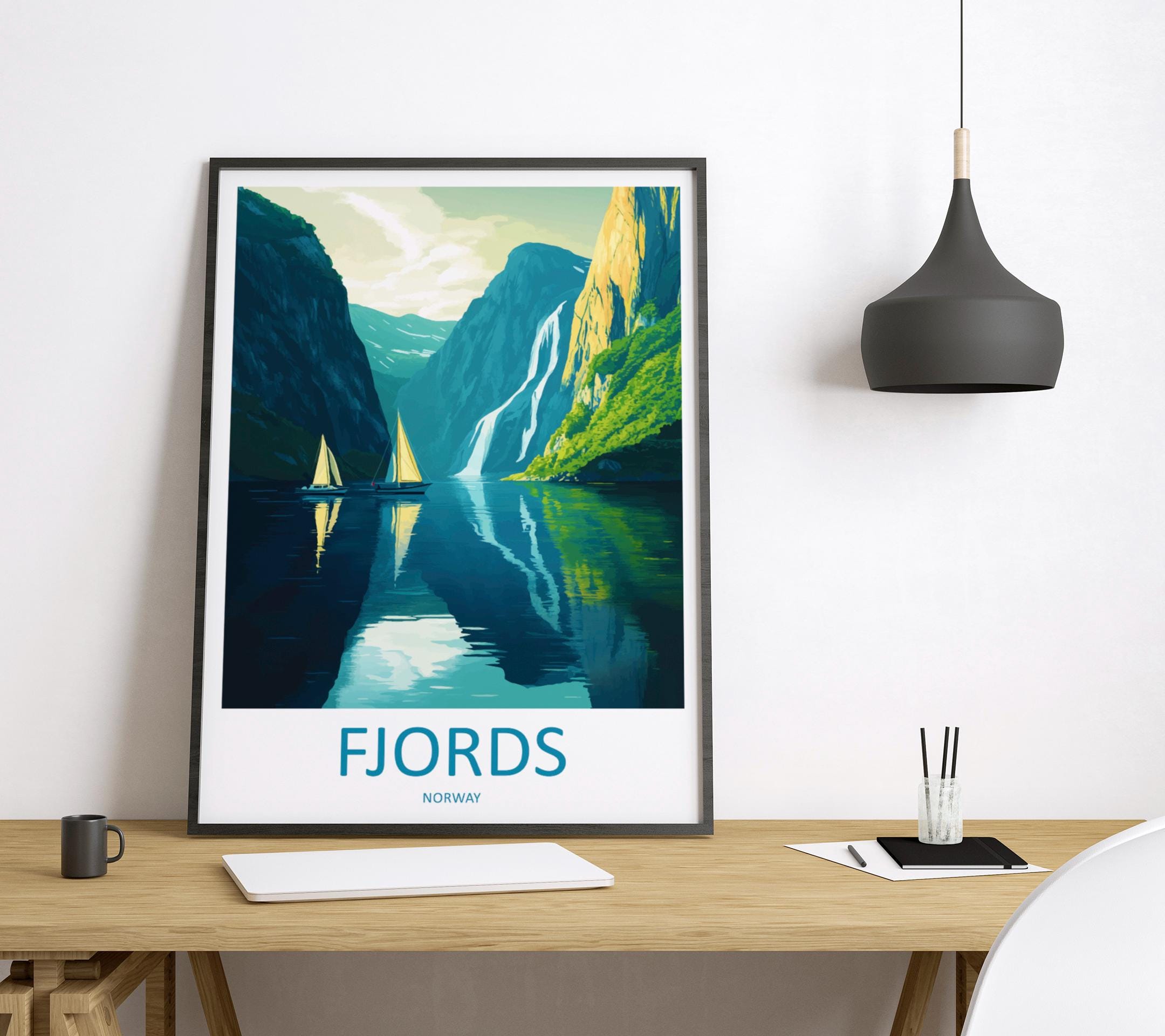 The Fjords Travel Print The Fjords Norway Home Décor The Fjords Art Print Norwegian Mountains Room Print For Scandinavian Mountains Gift Art