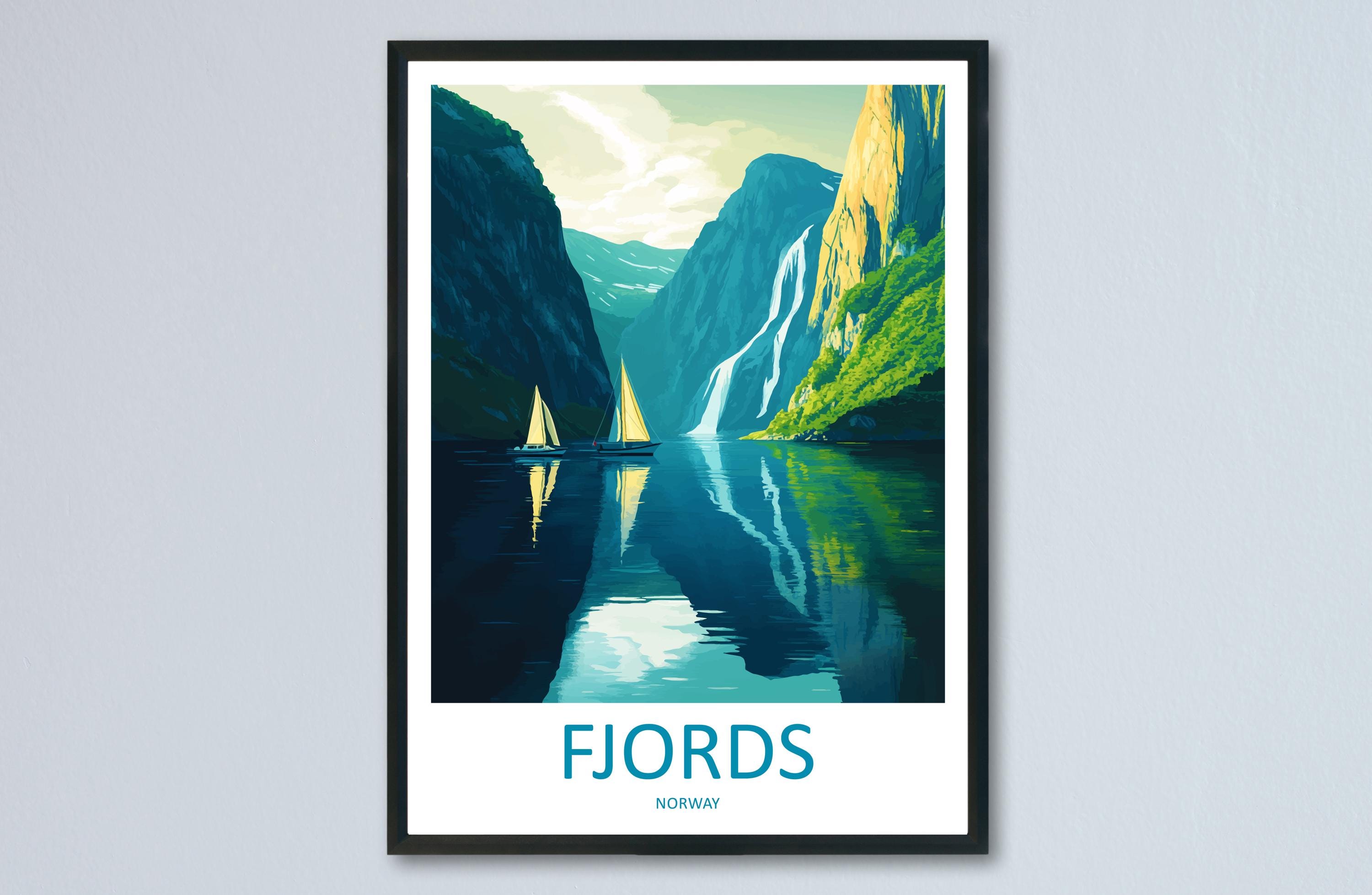 The Fjords Travel Print The Fjords Norway Home Décor The Fjords Art Print Norwegian Mountains Room Print For Scandinavian Mountains Gift Art