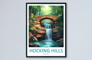 Hocking Hills State Park Print Home Décor Cityscape Art Print Hocking Hills Wall Art Travel Gift Wall Hanging Hocking Hills Ohio Poster Art