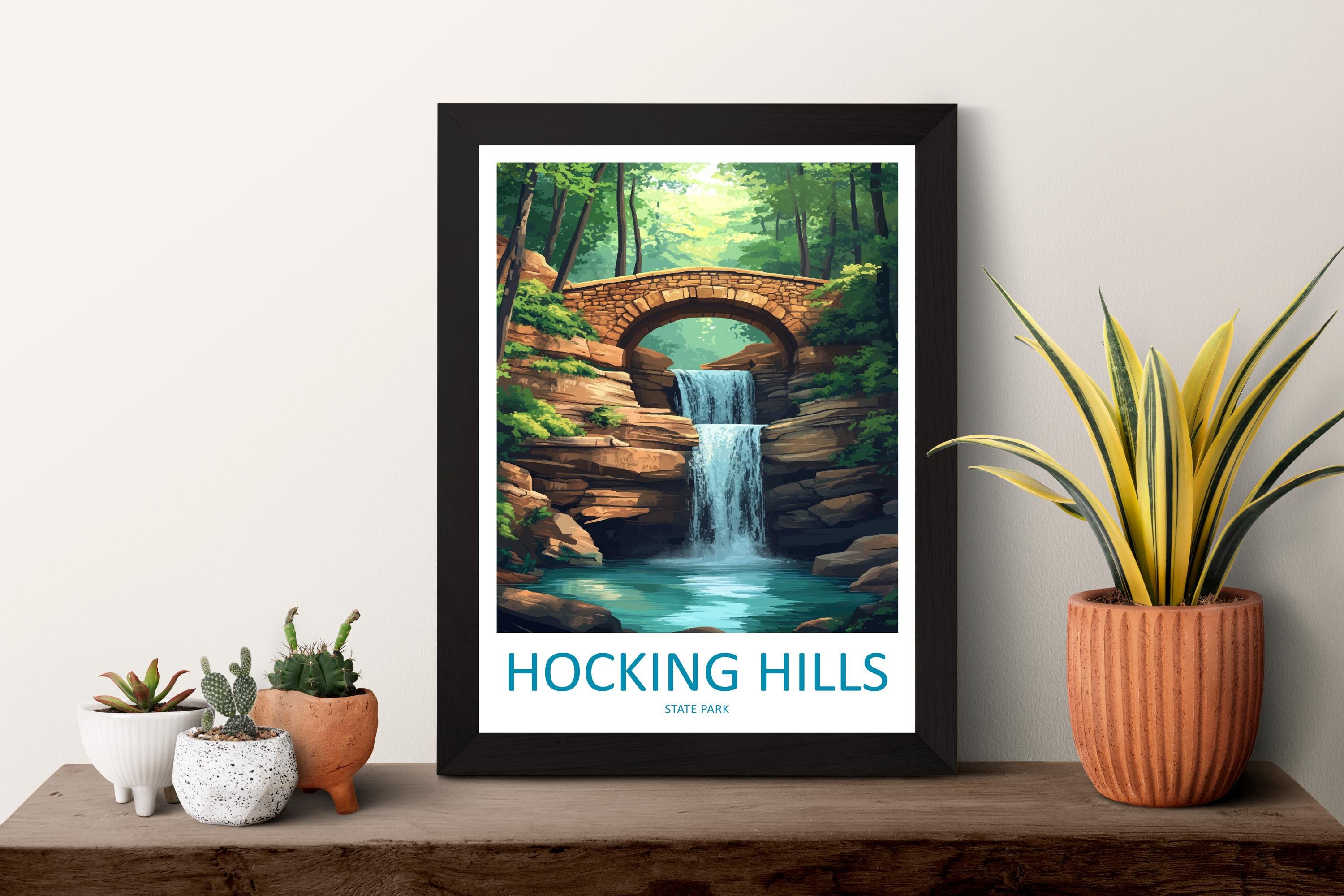 Hocking Hills State Park Print Home Décor Cityscape Art Print Hocking Hills Wall Art Travel Gift Wall Hanging Hocking Hills Ohio Poster Art