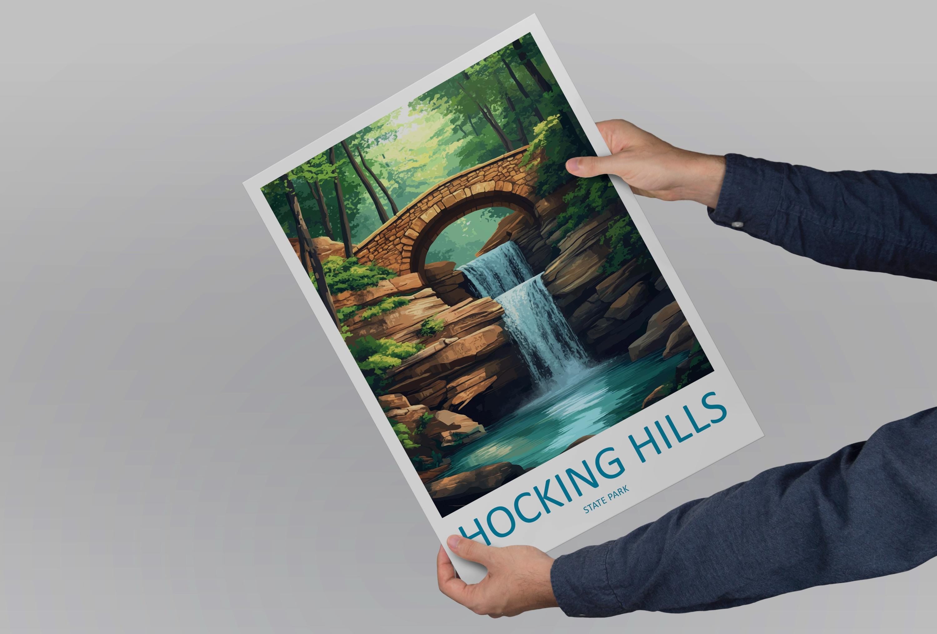 Hocking Hills State Park Print Home Décor Cityscape Art Print Hocking Hills Wall Art Travel Gift Wall Hanging Hocking Hills Ohio Poster Art