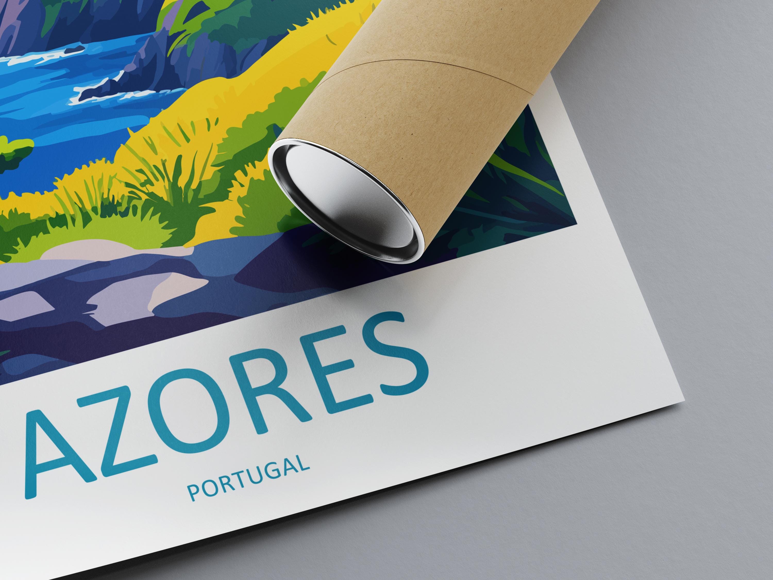 Azores Travel Print Wall Art Azores Wall Hanging Home Décor Azores Gift Art Lovers Portugal Art Lover Gift Azores Wall Décor Print