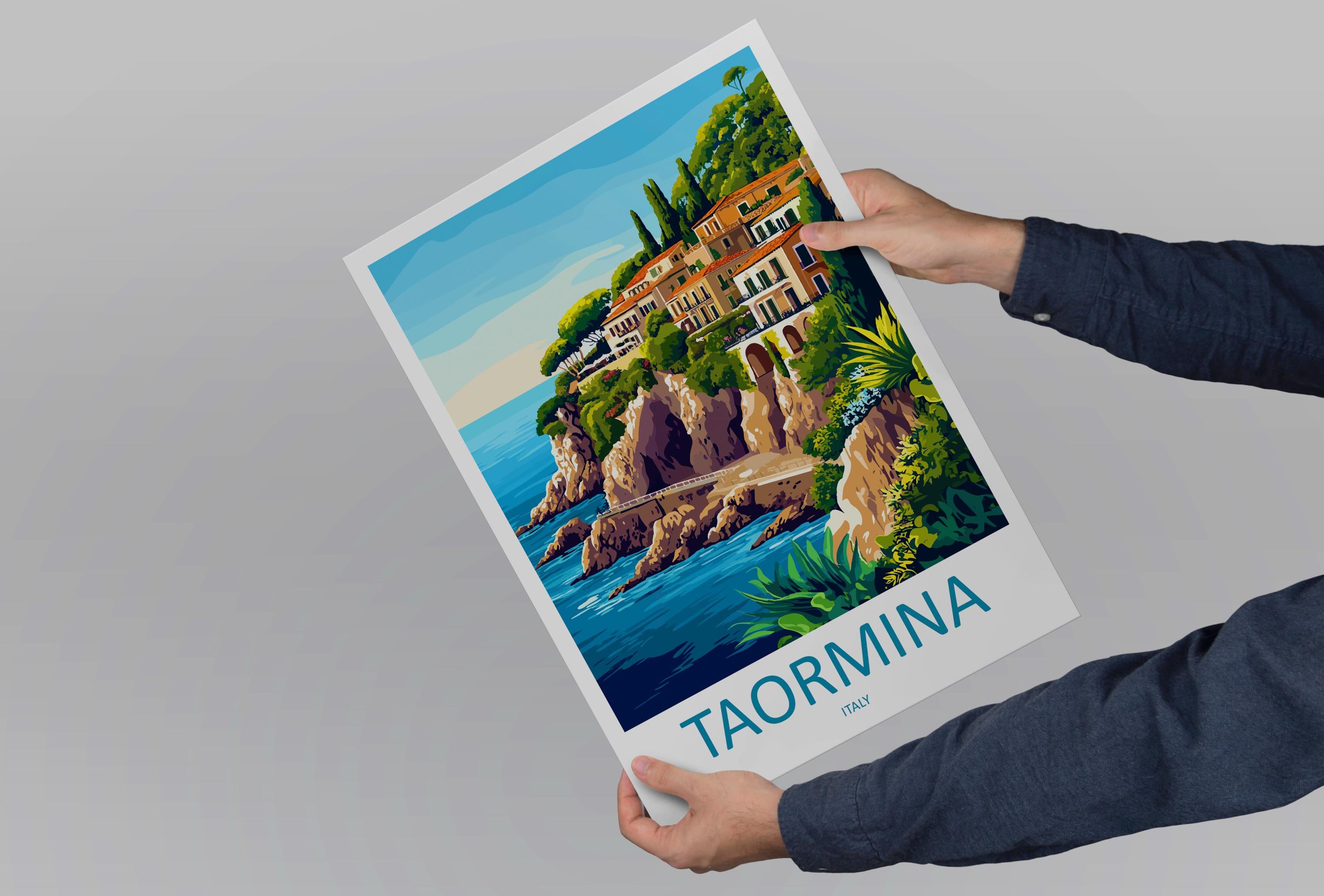 Taormina Travel Print Wall Art Taormina Wall Hanging Home Décor Taormina Gift Art Lovers Italy Art Lover Gift Taormina Print Taormina Art