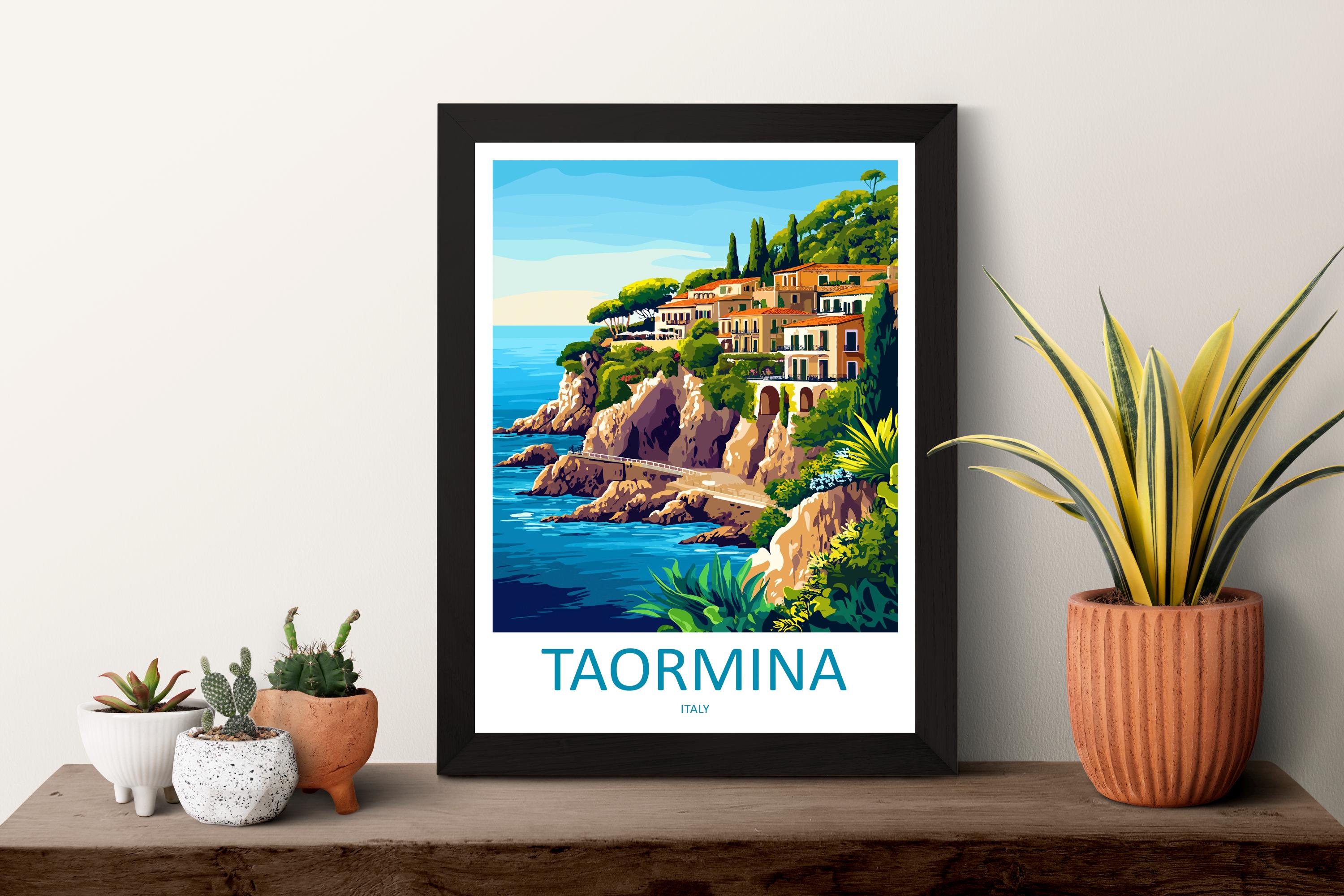 Taormina Travel Print Wall Art Taormina Wall Hanging Home Décor Taormina Gift Art Lovers Italy Art Lover Gift Taormina Print Taormina Art