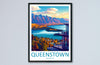 Queenstown Travel Print Wall Art Queenstown Wall Hanging Home Décor Queenstown Gift Art Lovers New Zealand Art Lover Gift Print Queenstown