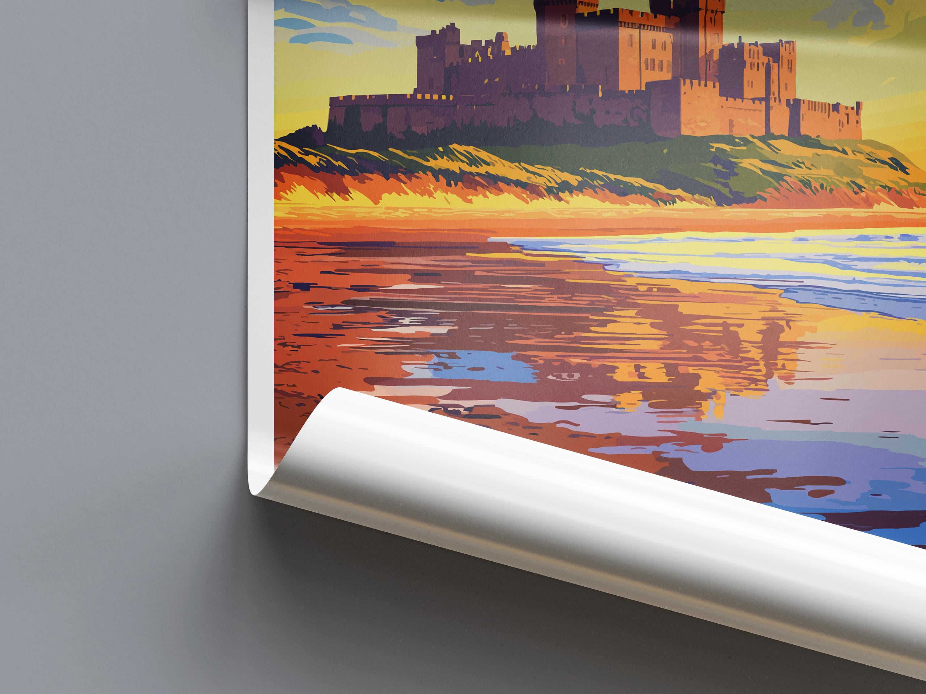 Northumberland Coast Travel Print Wall Art Northumberland Coast Wall Hanging Home Decor Northumberland Coast Gift Art Lovers Wall Art ANOB