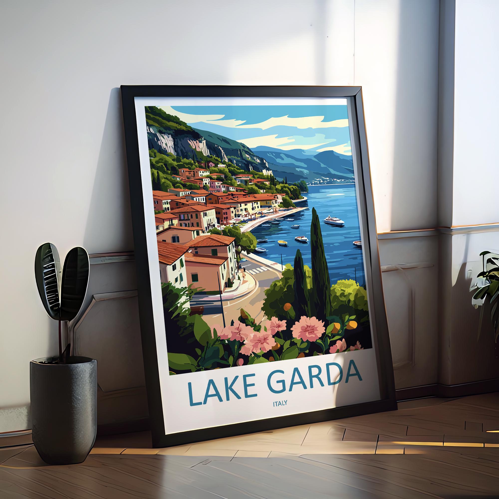 Lake Garda Travel Print Wall Art Lake Garda Wall Hanging Home Decoration Lake Garda Gift Art Lovers Wall Art Print Art Lake Garda Travel Art