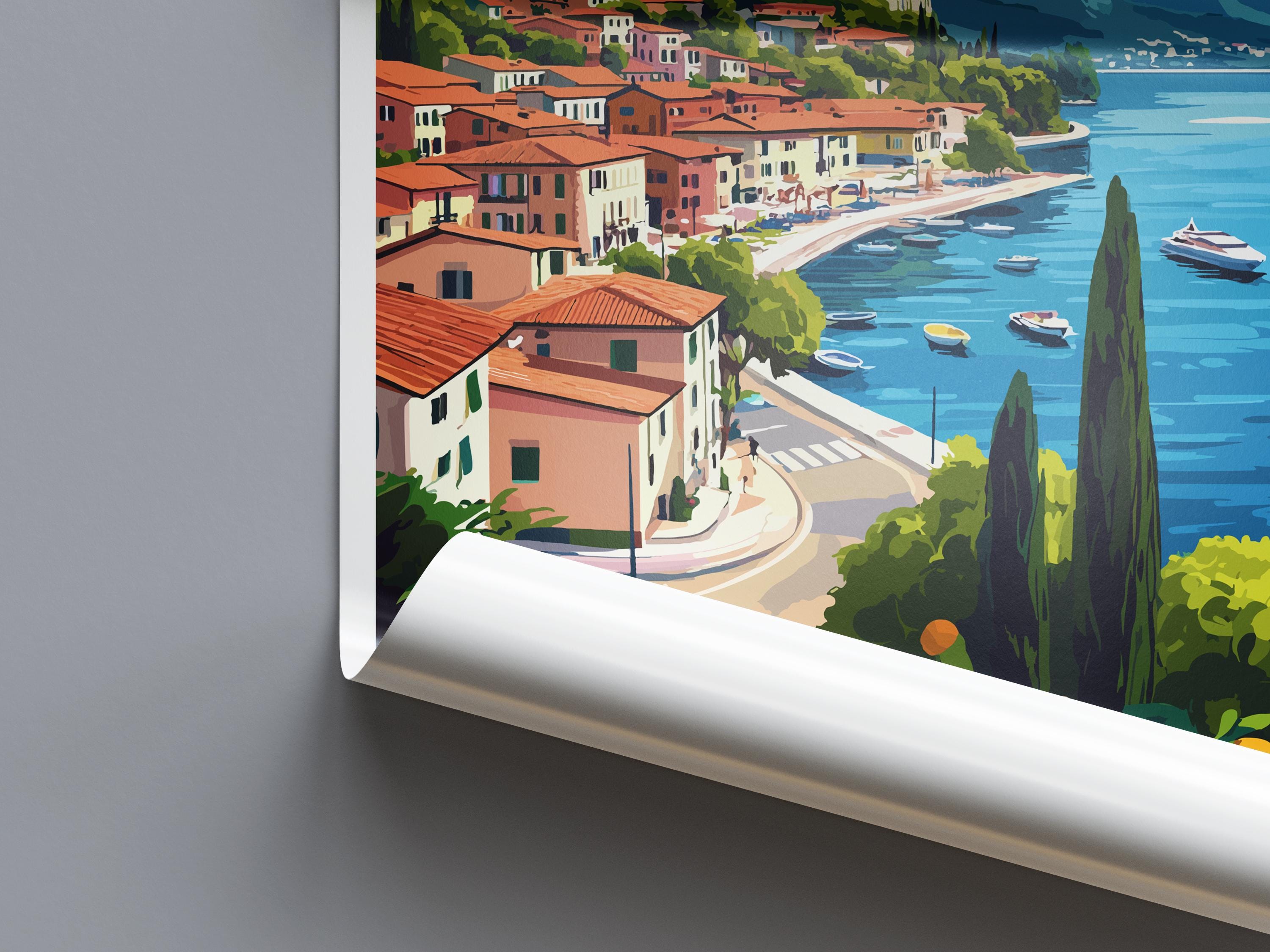 Lake Garda Travel Print Wall Art Lake Garda Wall Hanging Home Decoration Lake Garda Gift Art Lovers Wall Art Print Art Lake Garda Travel Art