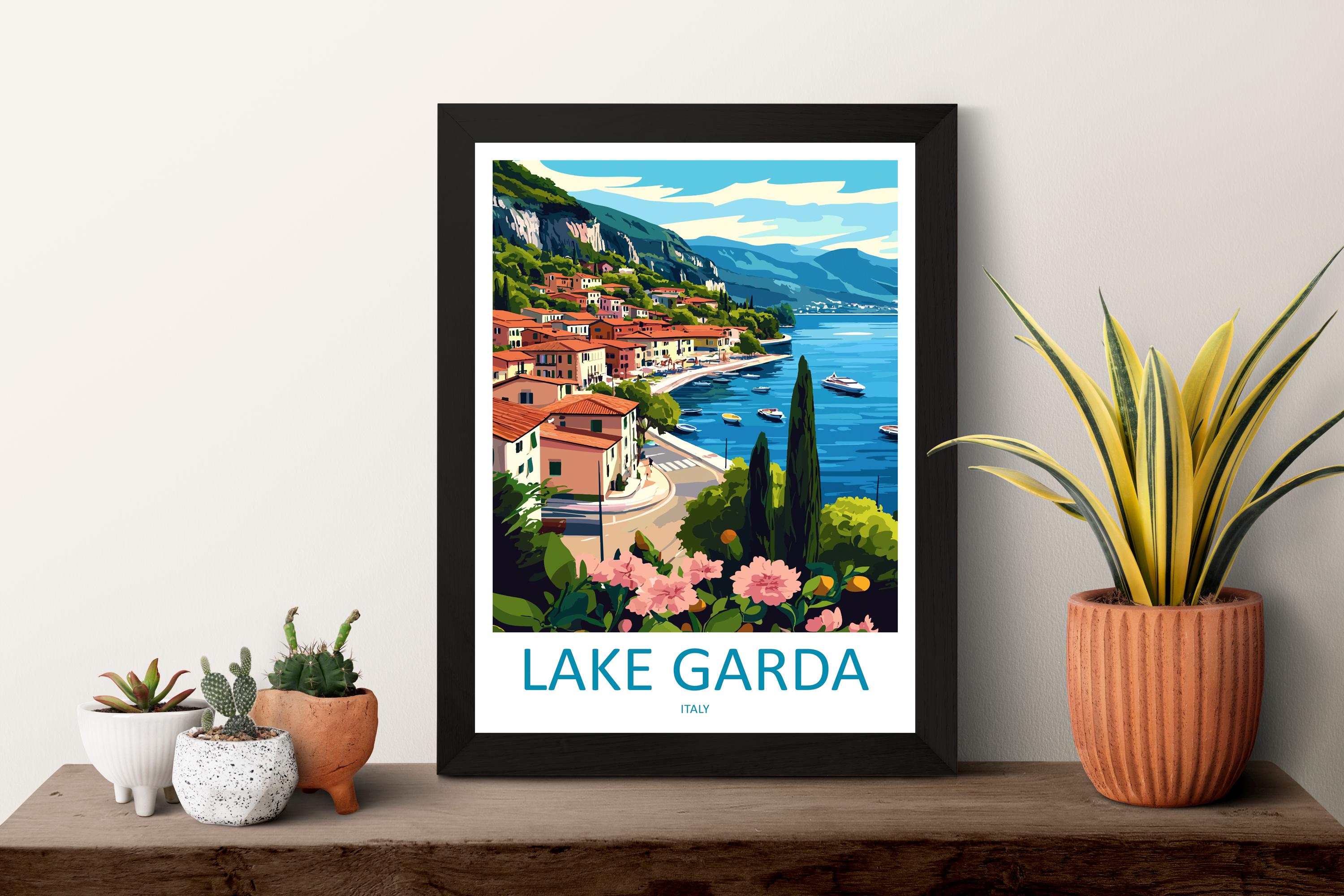 Lake Garda Travel Print Wall Art Lake Garda Wall Hanging Home Decoration Lake Garda Gift Art Lovers Wall Art Print Art Lake Garda Travel Art