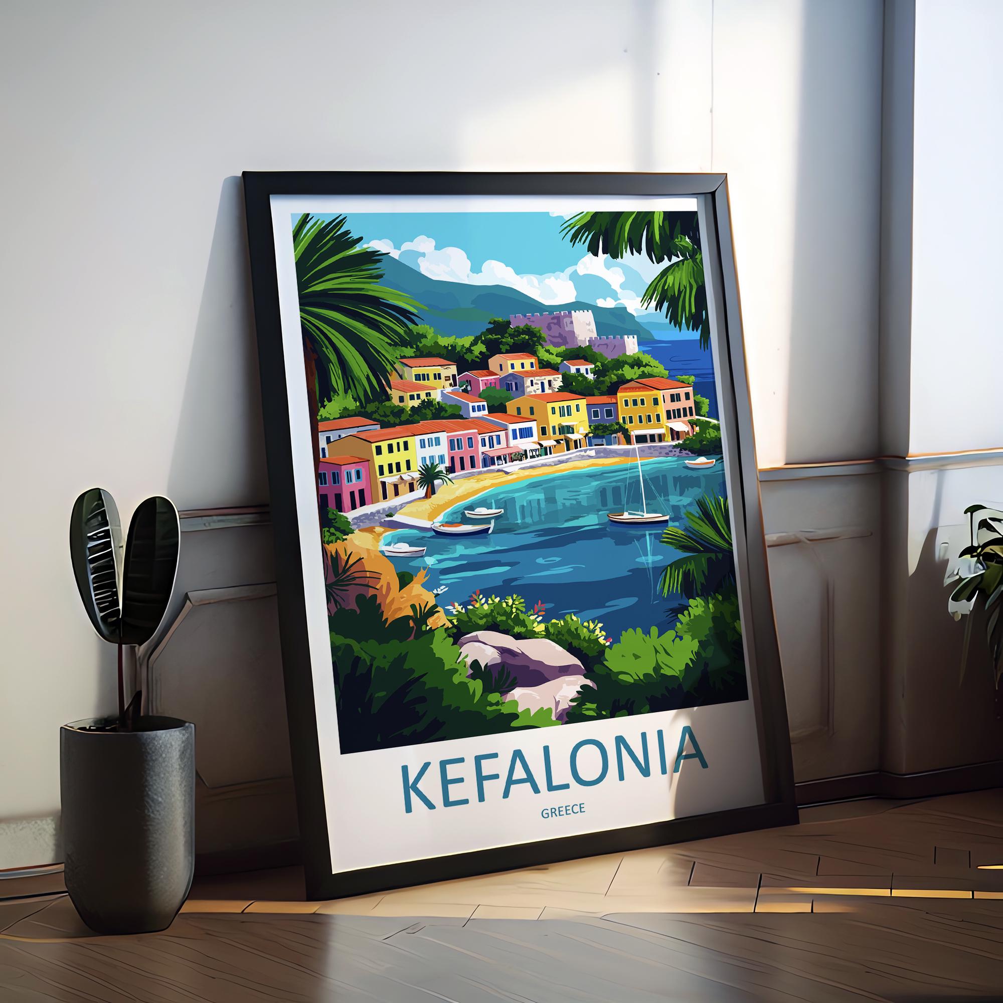 Kefalonia Travel Print Wall Art Kefalonia Greece Wall Hanging Home Decoration Kefalonia Gift Art Lovers Wall Art Print Kefalonia Wall Décor