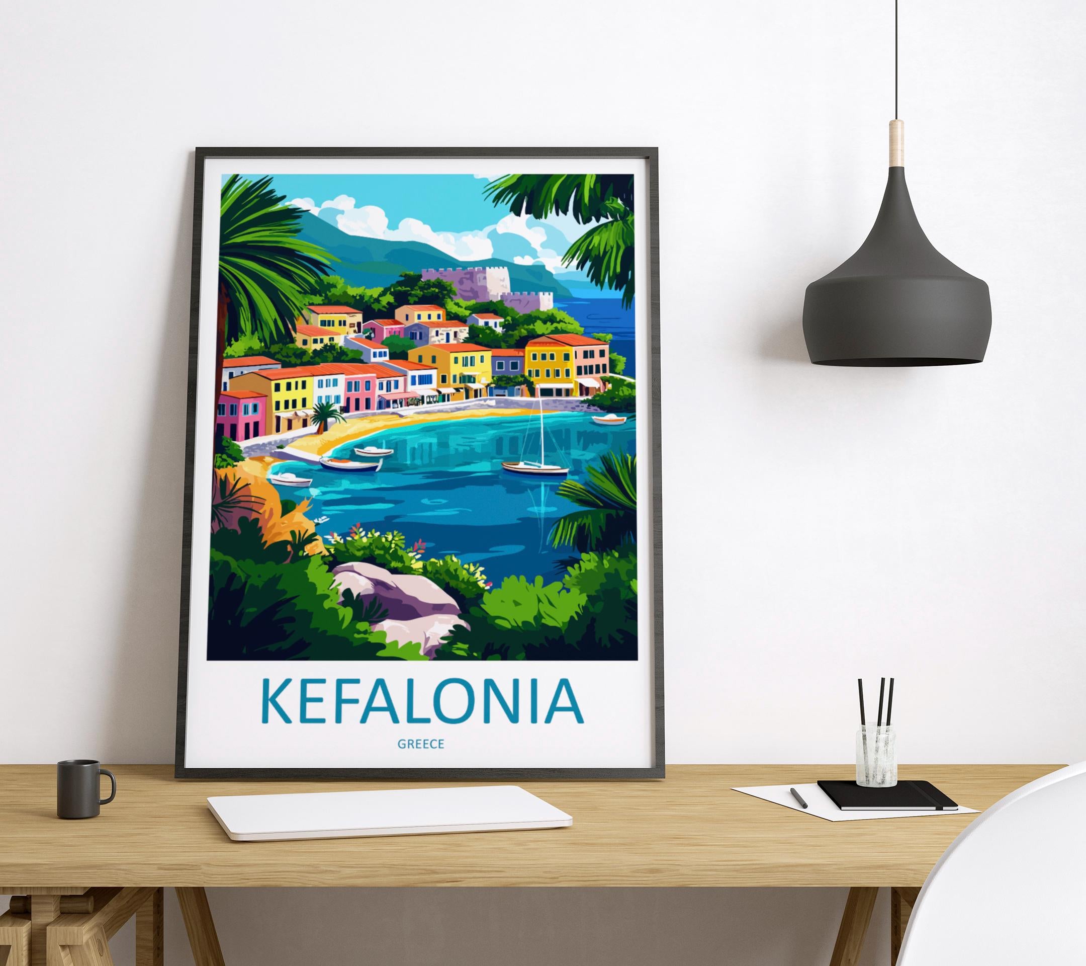 Kefalonia Travel Print Wall Art Kefalonia Greece Wall Hanging Home Decoration Kefalonia Gift Art Lovers Wall Art Print Kefalonia Wall Décor