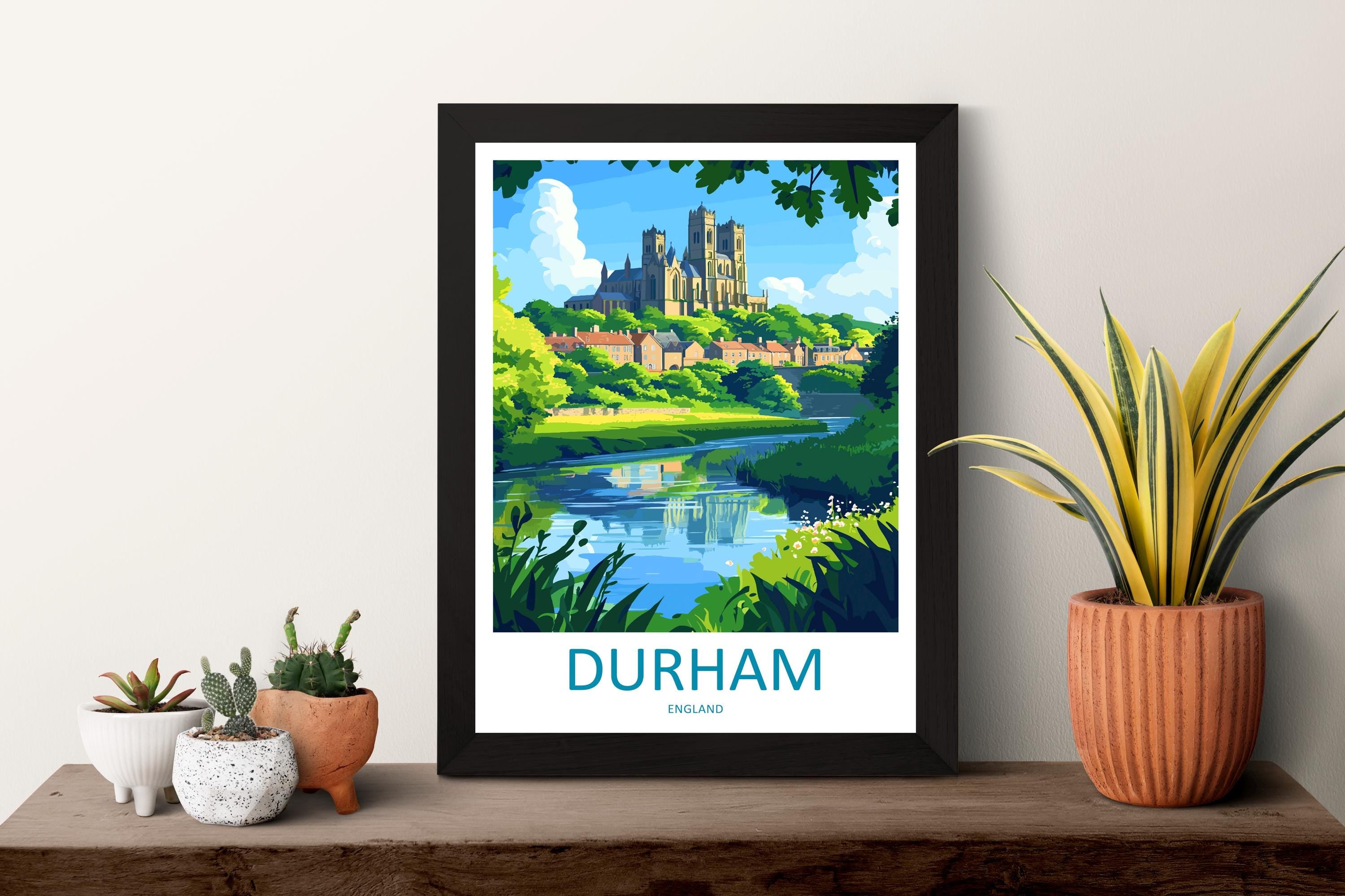 Durham Travel Print Wall Art Durham Wall Hanging Home Décor Durham Gift Art Lovers England Art Lover Gift Durham Travel Art Gift