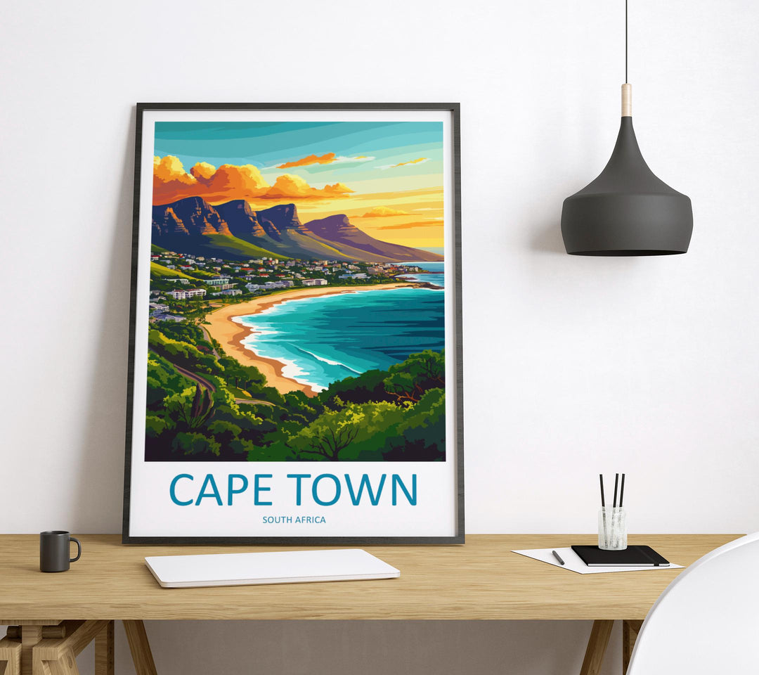 Cape Town Travel Print Wall Art Cape Town Wall Hanging Home Décor Cape Town Gift Art Lovers South Africa Art Print Cape Town Wall Décor Art