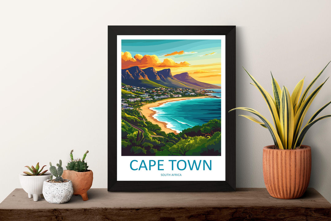 Cape Town Travel Print Wall Art Cape Town Wall Hanging Home Décor Cape Town Gift Art Lovers South Africa Art Print Cape Town Wall Décor Art
