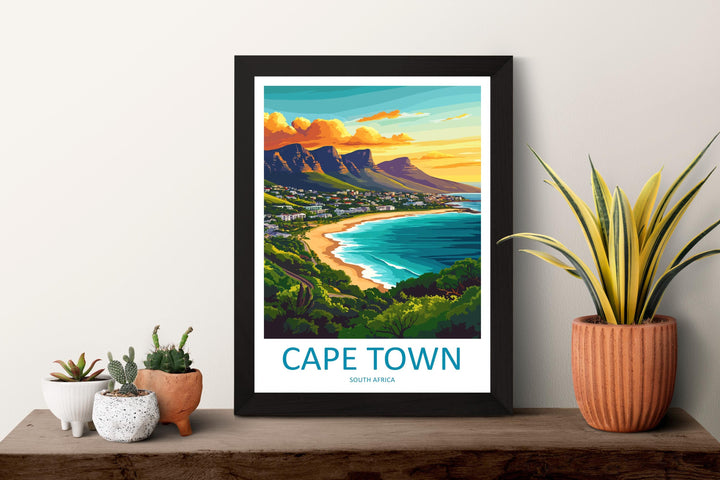 Cape Town Travel Print Wall Art Cape Town Wall Hanging Home Décor Cape Town Gift Art Lovers South Africa Art Print Cape Town Wall Décor Art