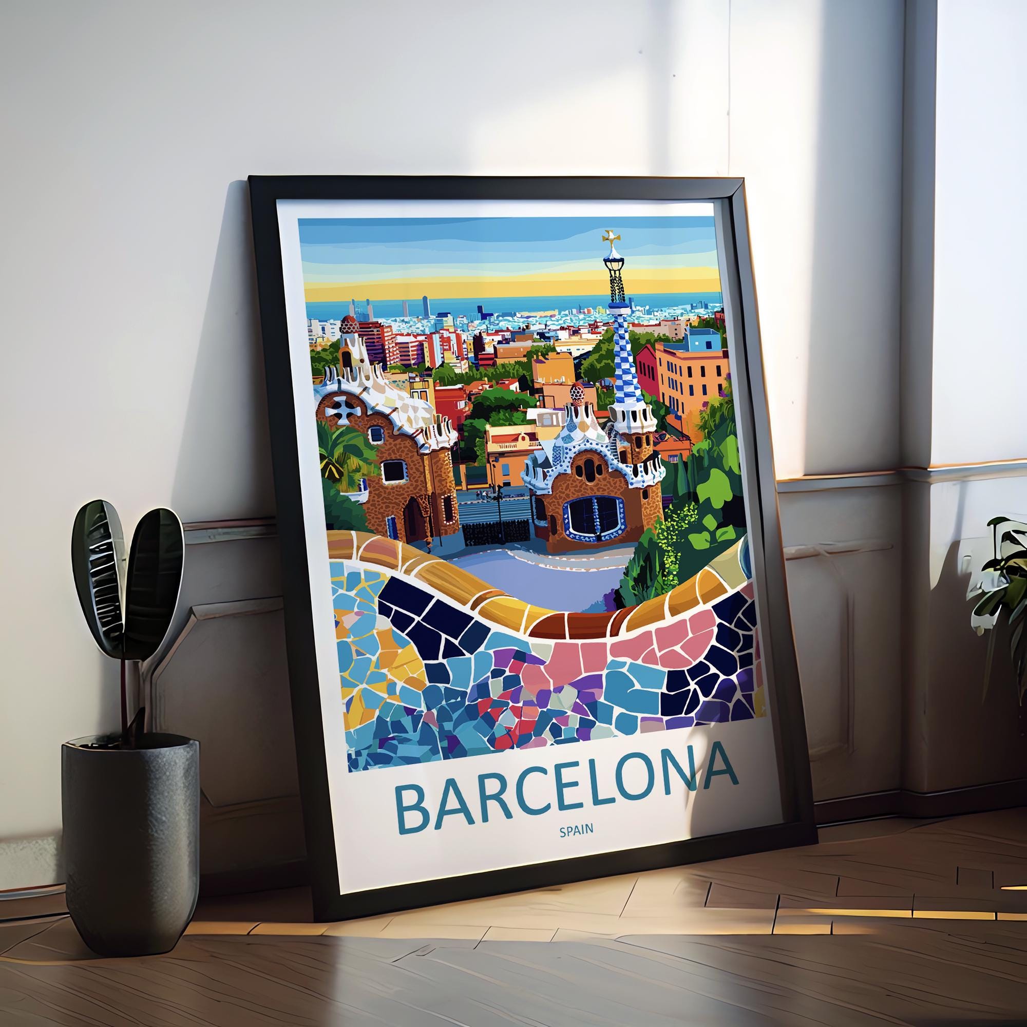 Barcelona Travel Print Wall Art Barcelona Wall Hanging Home Décor Barcelona Gift Art Lovers Spain Art Lover Gift Barcelona Print Spain Art