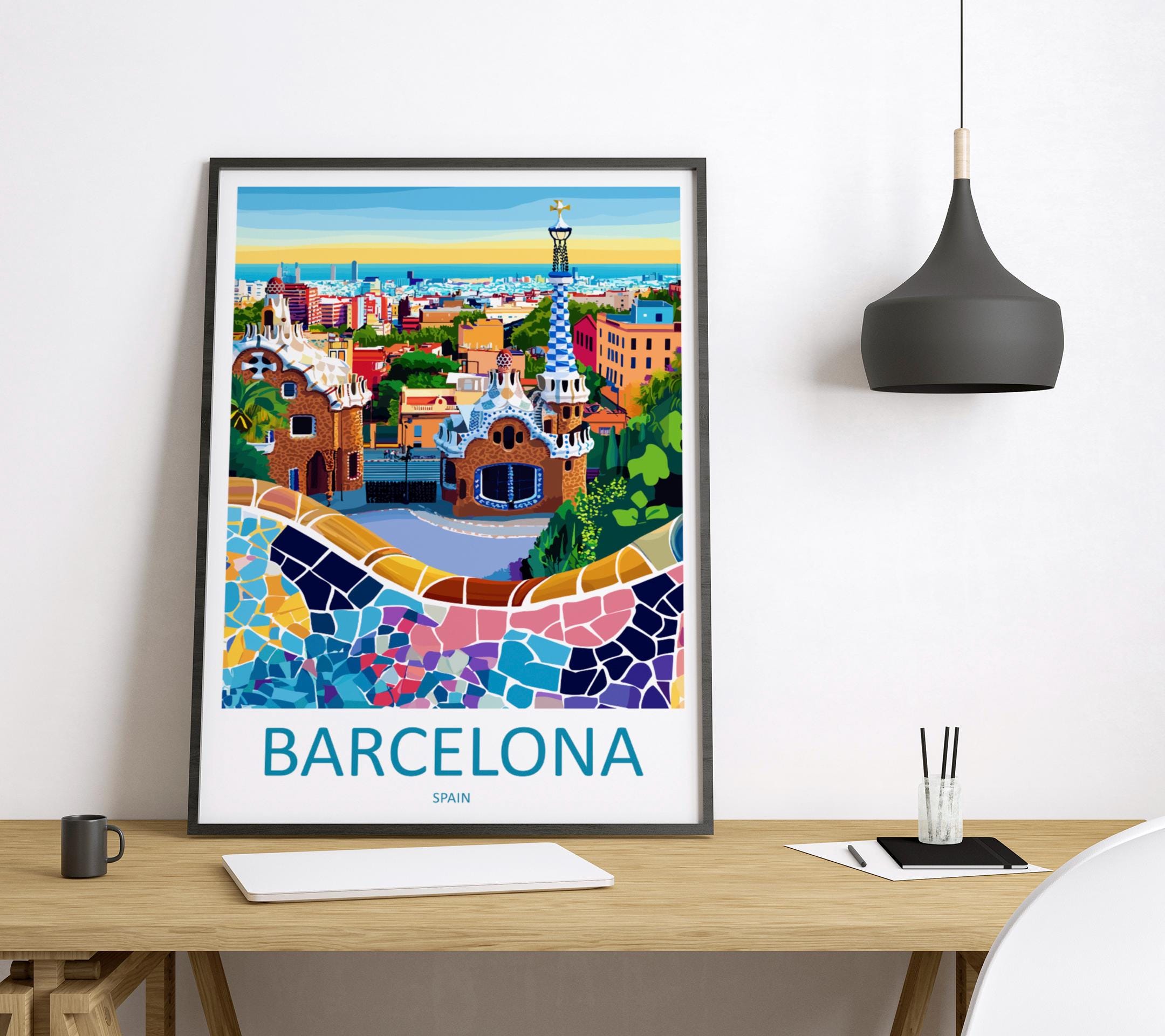 Barcelona Travel Print Wall Art Barcelona Wall Hanging Home Décor Barcelona Gift Art Lovers Spain Art Lover Gift Barcelona Print Spain Art