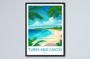 Turks and Caicos Islands Travel Print Wall Art Turks and Caicos Wall Hanging Home Décor Turks and Caicos Gift Art Lovers Wall Art Caribbean