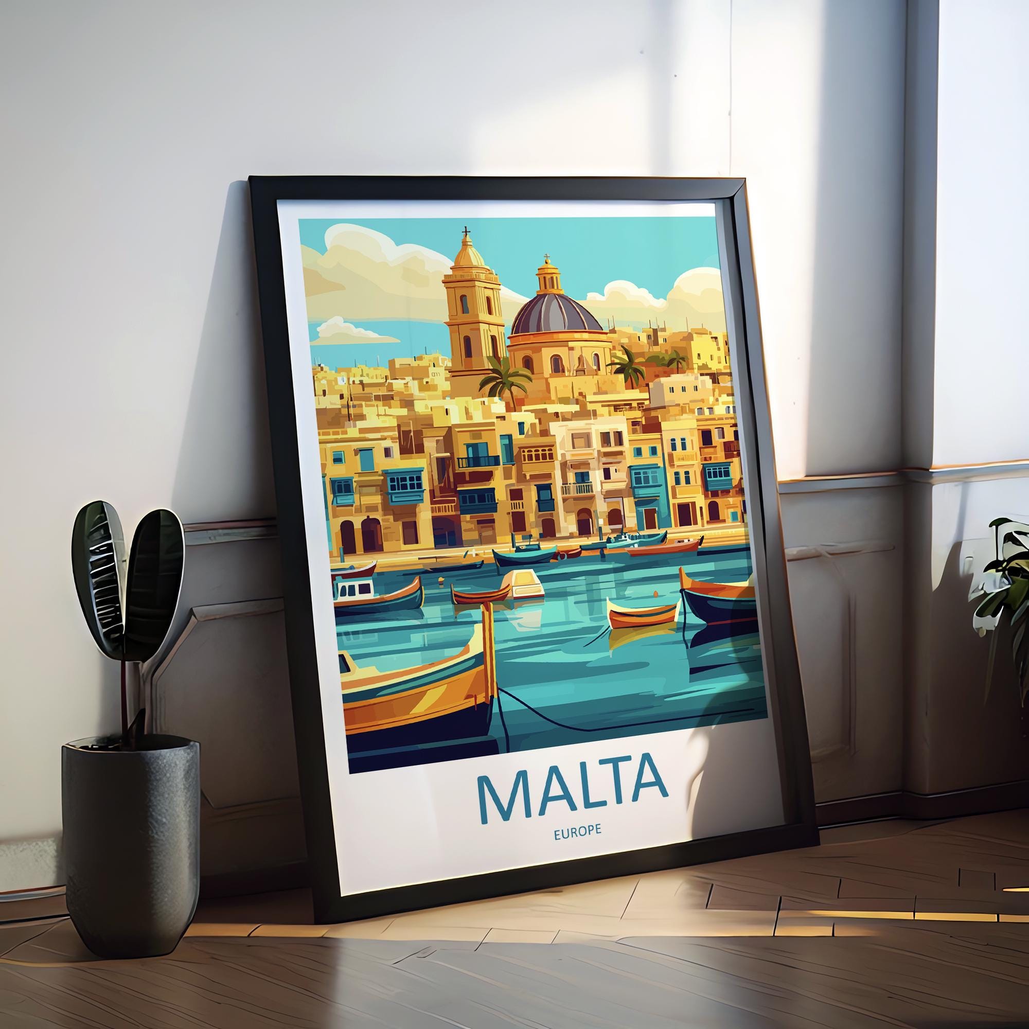 Valletta Travel Print Valletta Malta Home Décor Malta Art Print Valletta Wall Print For Malta Valletta Gift For Malta Wall Wall Hanging Art