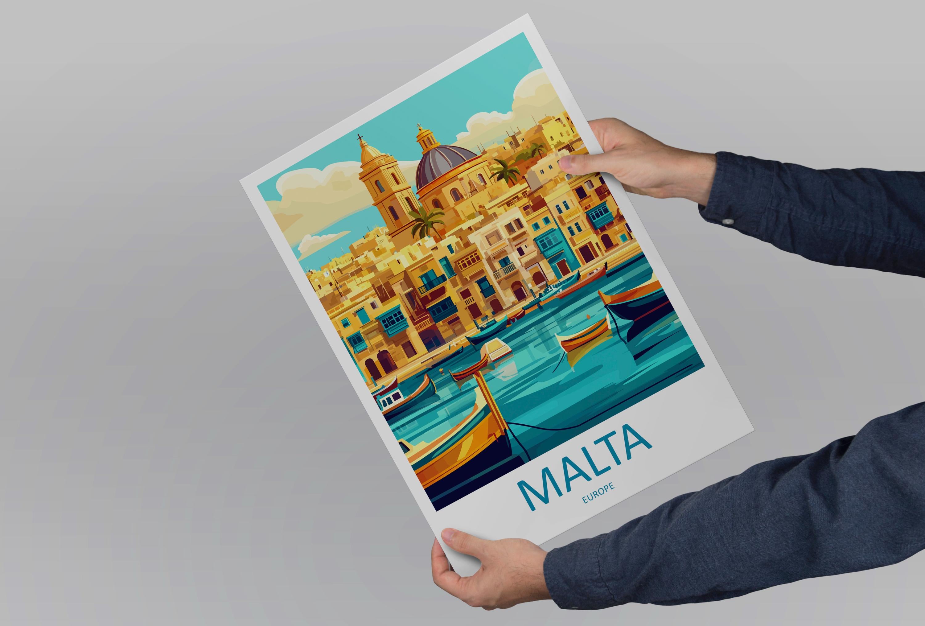 Valletta Travel Print Valletta Malta Home Décor Malta Art Print Valletta Wall Print For Malta Valletta Gift For Malta Wall Wall Hanging Art