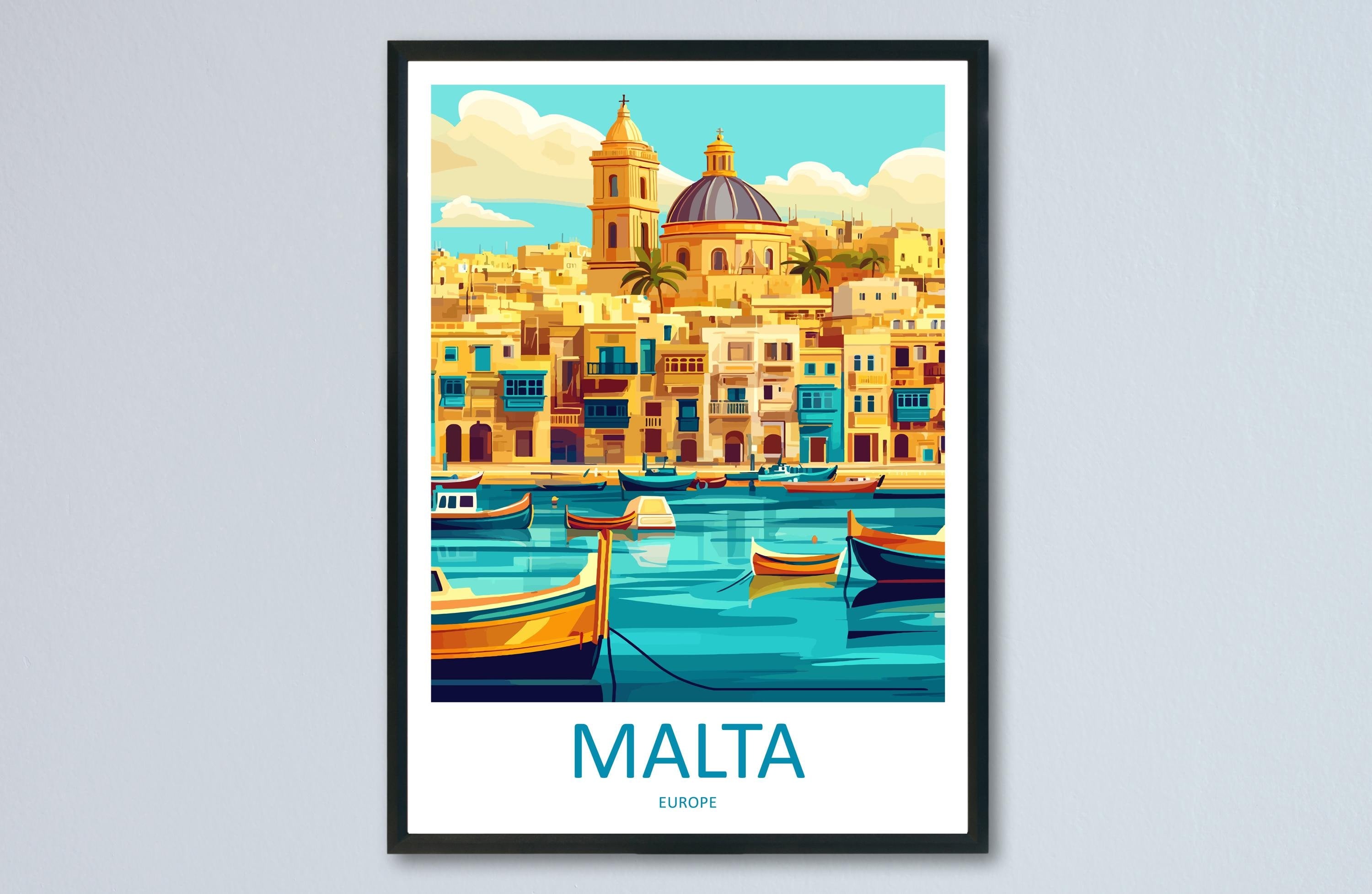 Valletta Travel Print Valletta Malta Home Décor Malta Art Print Valletta Wall Print For Malta Valletta Gift For Malta Wall Wall Hanging Art