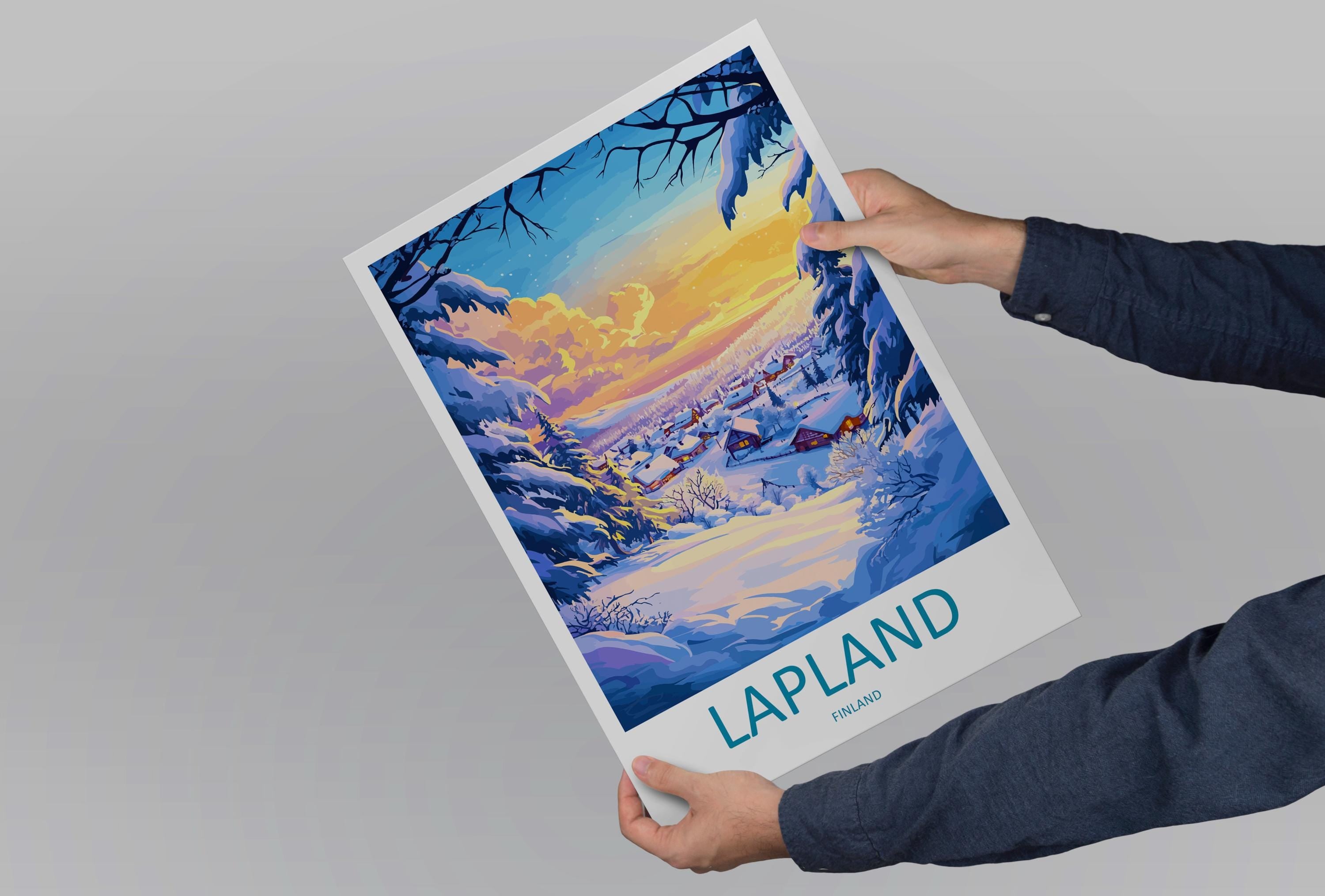 Lapland Travel Print Lapland Home Décor Finland Island Art Print Lapland Wall Print For Finland Gift Wall Hanging Lapland Artwork Décor