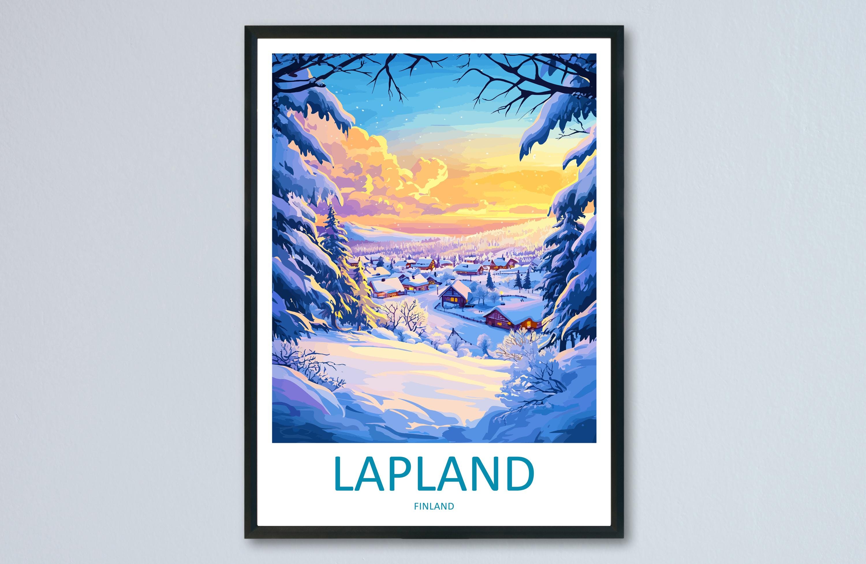 Lapland Travel Print Lapland Home Décor Finland Island Art Print Lapland Wall Print For Finland Gift Wall Hanging Lapland Artwork Décor