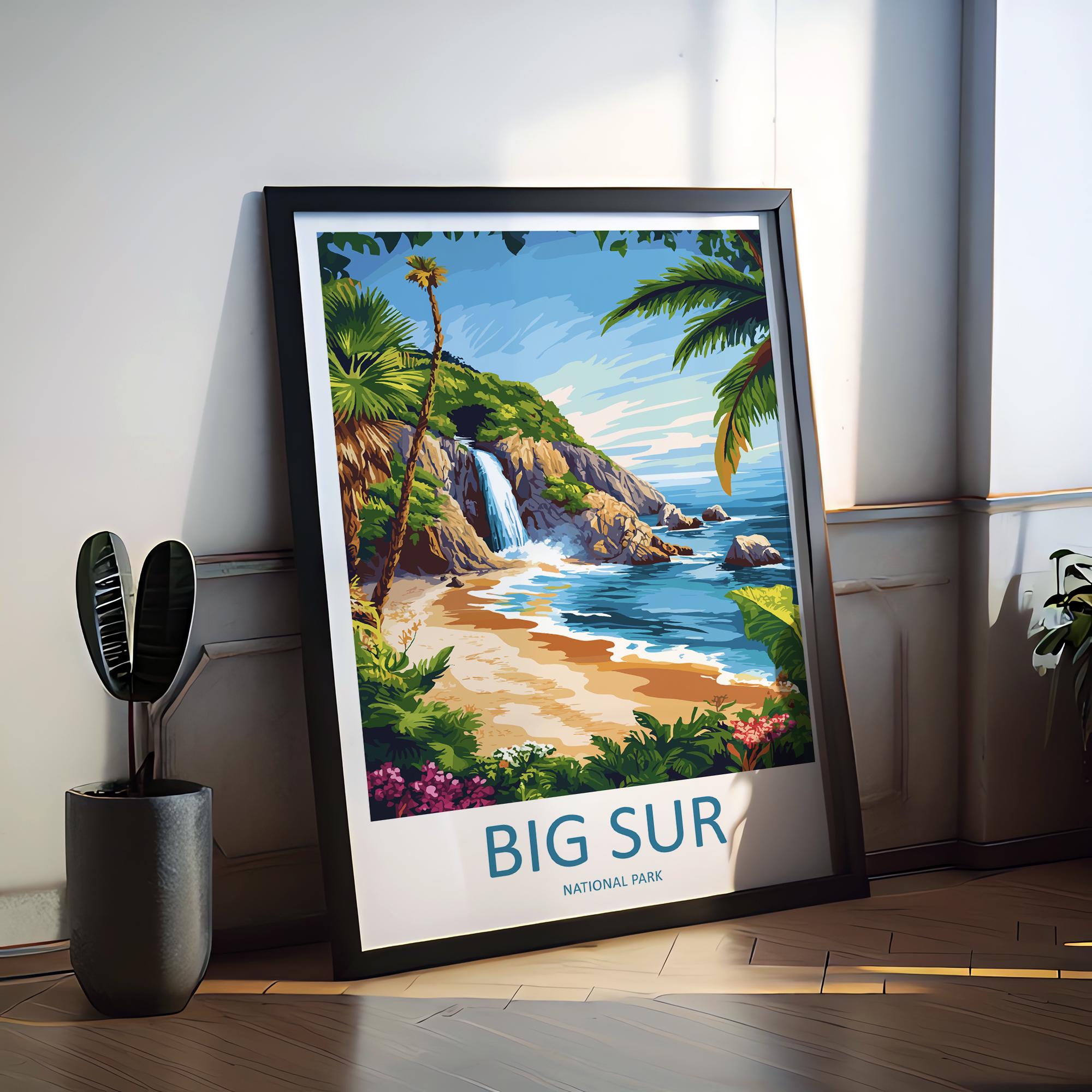 Big Sur National Park Travel Print Wall Art Big Sur Wall Hanging Home Décor Big Sur Gift Art Lovers California Lover Gift Big Sur Poster