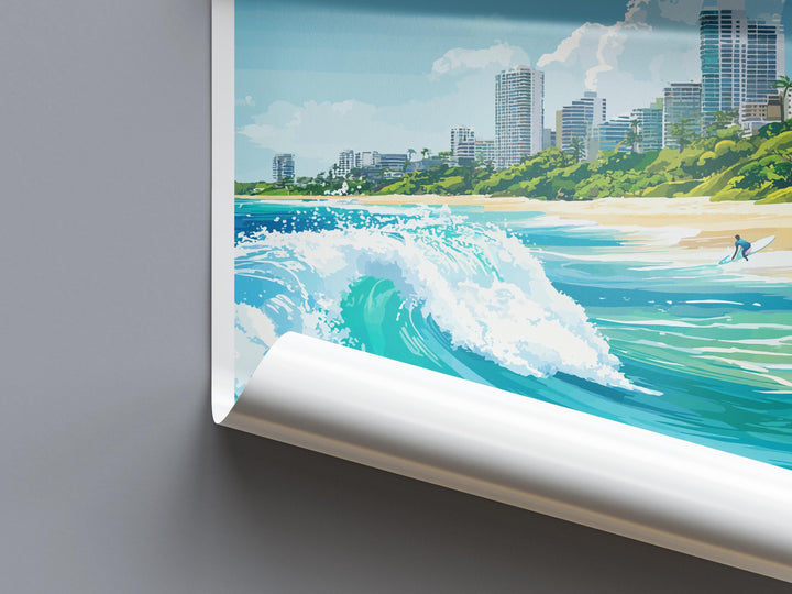 Snapper Rocks Travel Print Snapper Rocks Wall Decor Australia Snapper Rocks Art Snapper Rocks Wall Art Queensland Poster Gift for Surf Lover