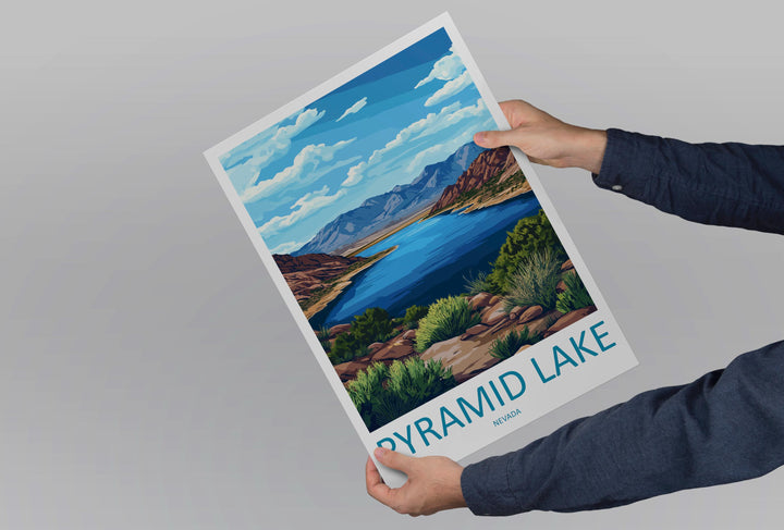 Pyramid Lake Travel Print Pyramid Lake Wall Decor Nevada Pyramid Lake Art Pyramid Lake Wall Art Nevada Poster Gift Pyramid Lake Wall Art
