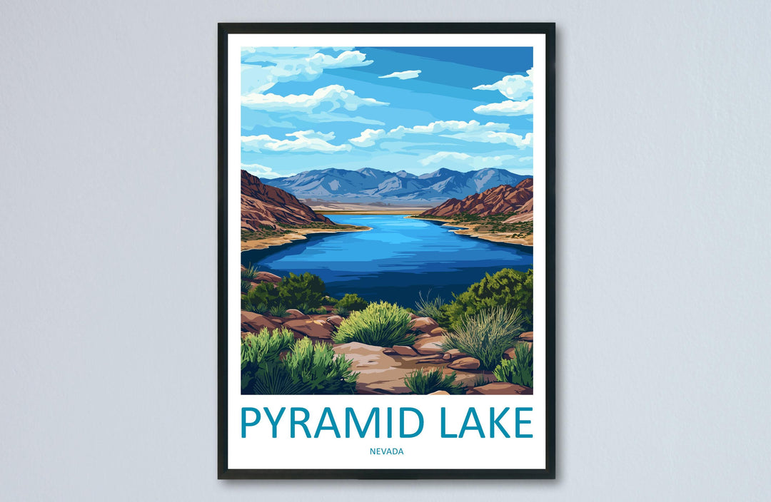 Pyramid Lake Travel Print Pyramid Lake Wall Decor Nevada Pyramid Lake Art Pyramid Lake Wall Art Nevada Poster Gift Pyramid Lake Wall Art