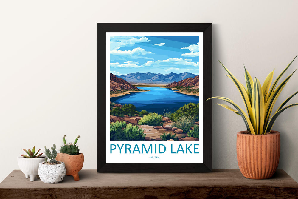 Pyramid Lake Travel Print Pyramid Lake Wall Decor Nevada Pyramid Lake Art Pyramid Lake Wall Art Nevada Poster Gift Pyramid Lake Wall Art