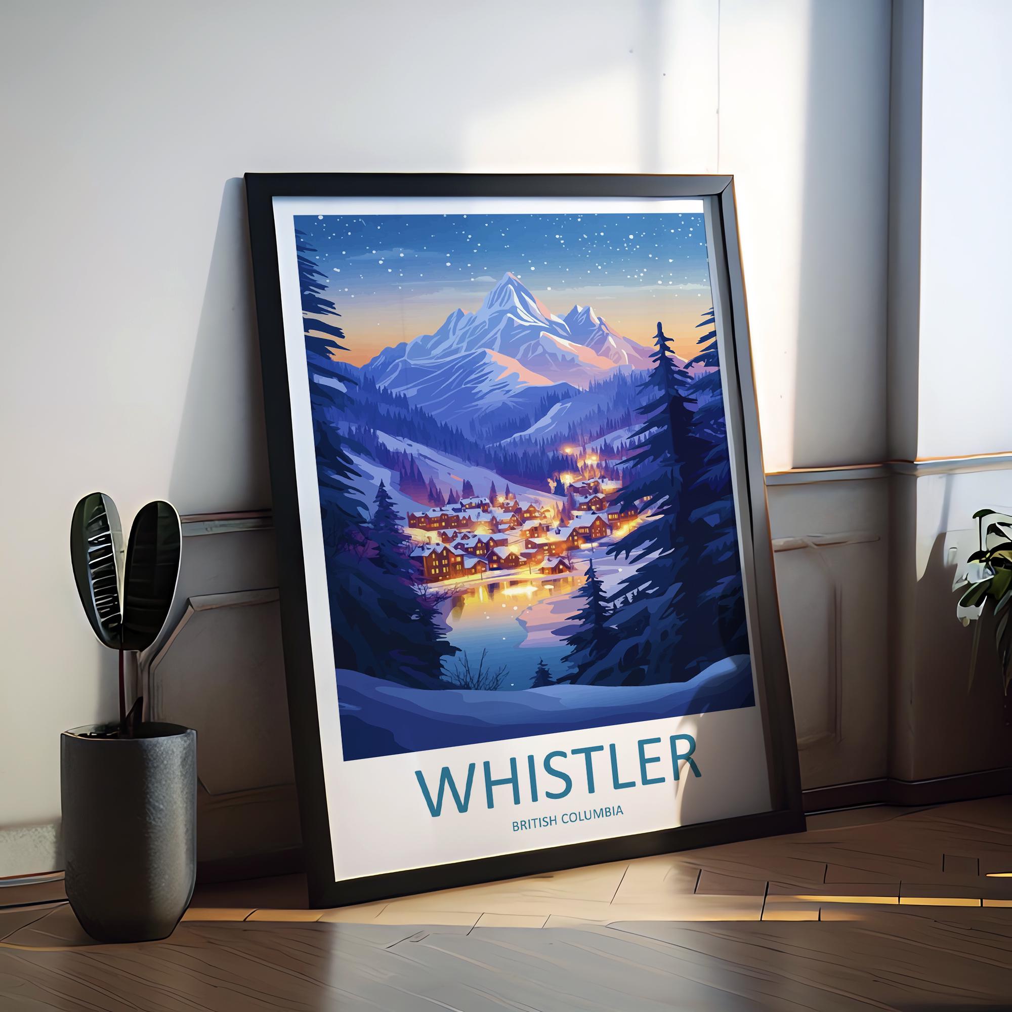 Whistler Travel Print Wall Art Whistler Wall Hanging Home Décor Whistler Gift Art Lovers Ski Art Lover Gift Whistler Print Skiing Whistler