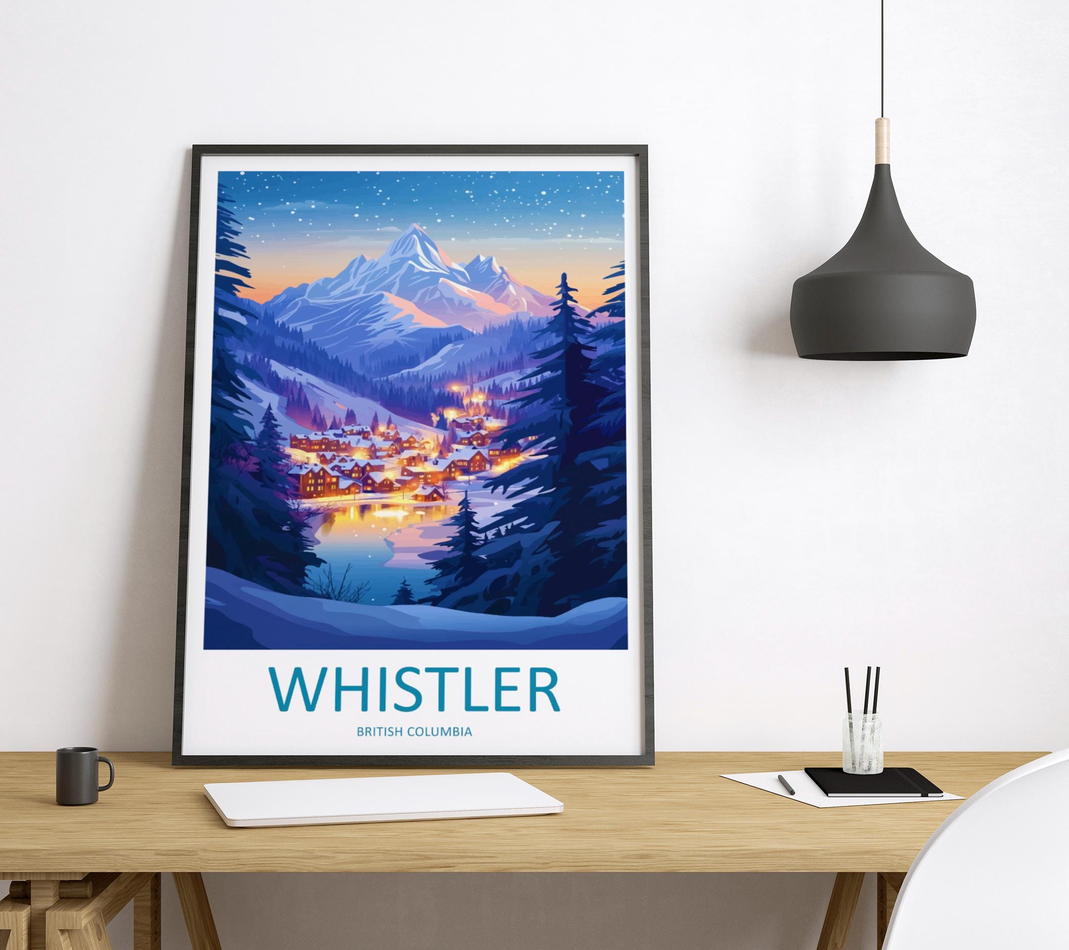 Whistler Travel Print Wall Art Whistler Wall Hanging Home Décor Whistler Gift Art Lovers Ski Art Lover Gift Whistler Print Skiing Whistler