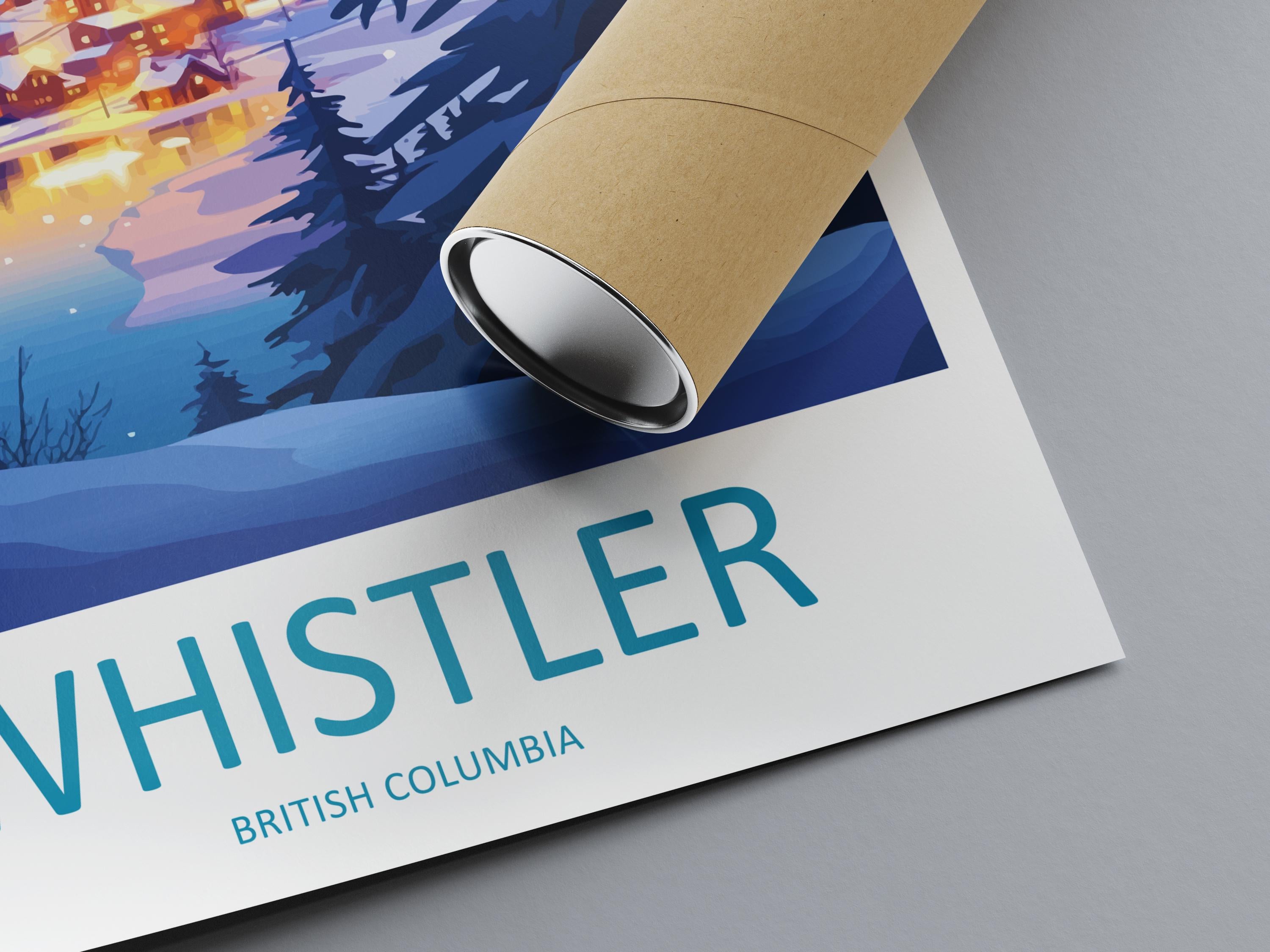 Whistler Travel Print Wall Art Whistler Wall Hanging Home Décor Whistler Gift Art Lovers Ski Art Lover Gift Whistler Print Skiing Whistler