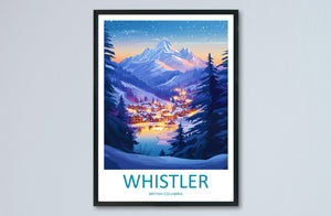 Whistler Travel Print Wall Art Whistler Wall Hanging Home Décor Whistler Gift Art Lovers Ski Art Lover Gift Whistler Print Skiing Whistler