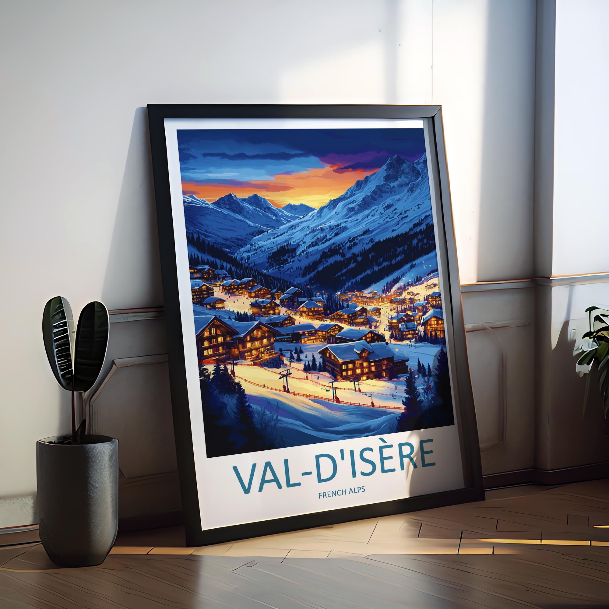 Val d'Isère Travel Print Wall Art Val d'Isère Wall Hanging Home Décor Val d'Isère Gift Art Lovers Ski Art Lover Gift Val d'Isère Print Ski