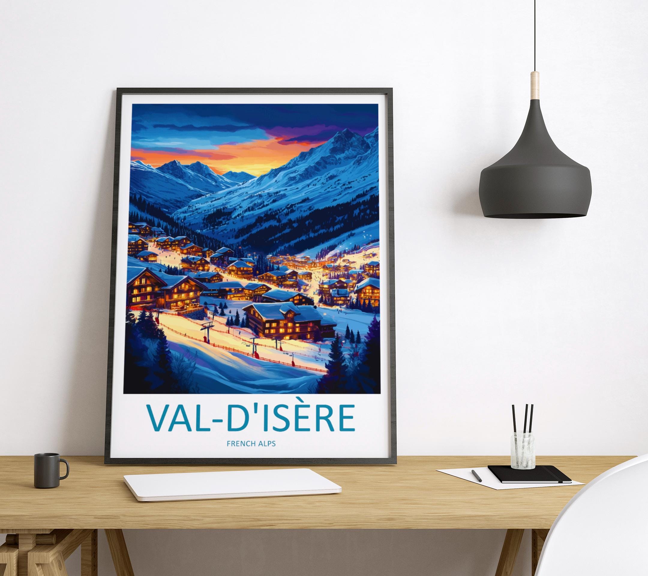 Val d'Isère Travel Print Wall Art Val d'Isère Wall Hanging Home Décor Val d'Isère Gift Art Lovers Ski Art Lover Gift Val d'Isère Print Ski