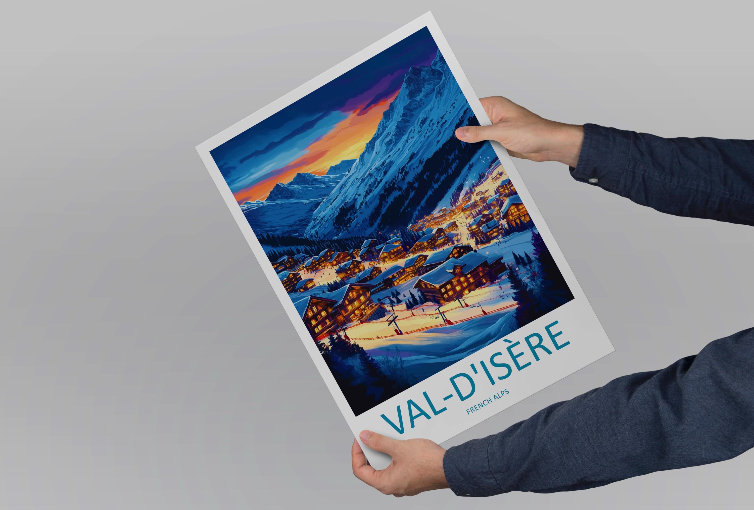 Val d'Isère Travel Print Wall Art Val d'Isère Wall Hanging Home Décor Val d'Isère Gift Art Lovers Ski Art Lover Gift Val d'Isère Print Ski