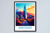 Santiago Travel Print Wall Art Santiago Wall Hanging Home Decoration Santiago Gift Art Lovers Wall Art Print Art Santiago Wall Print Chile