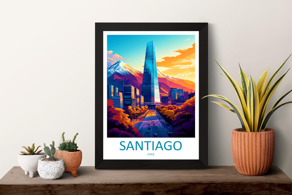 Santiago Travel Print Wall Art Santiago Wall Hanging Home Decoration Santiago Gift Art Lovers Wall Art Print Art Santiago Wall Print Chile
